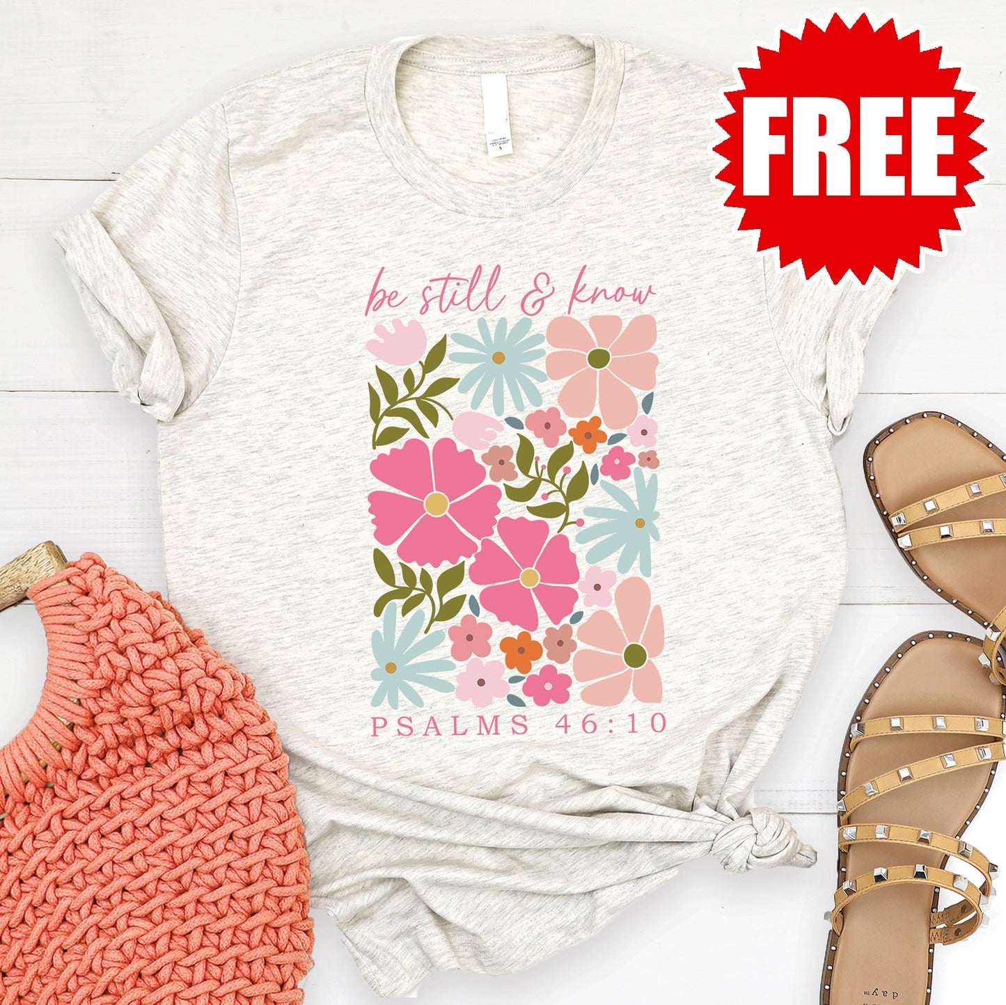 Be Still and Know Tee - Heather Oatmeal - 0