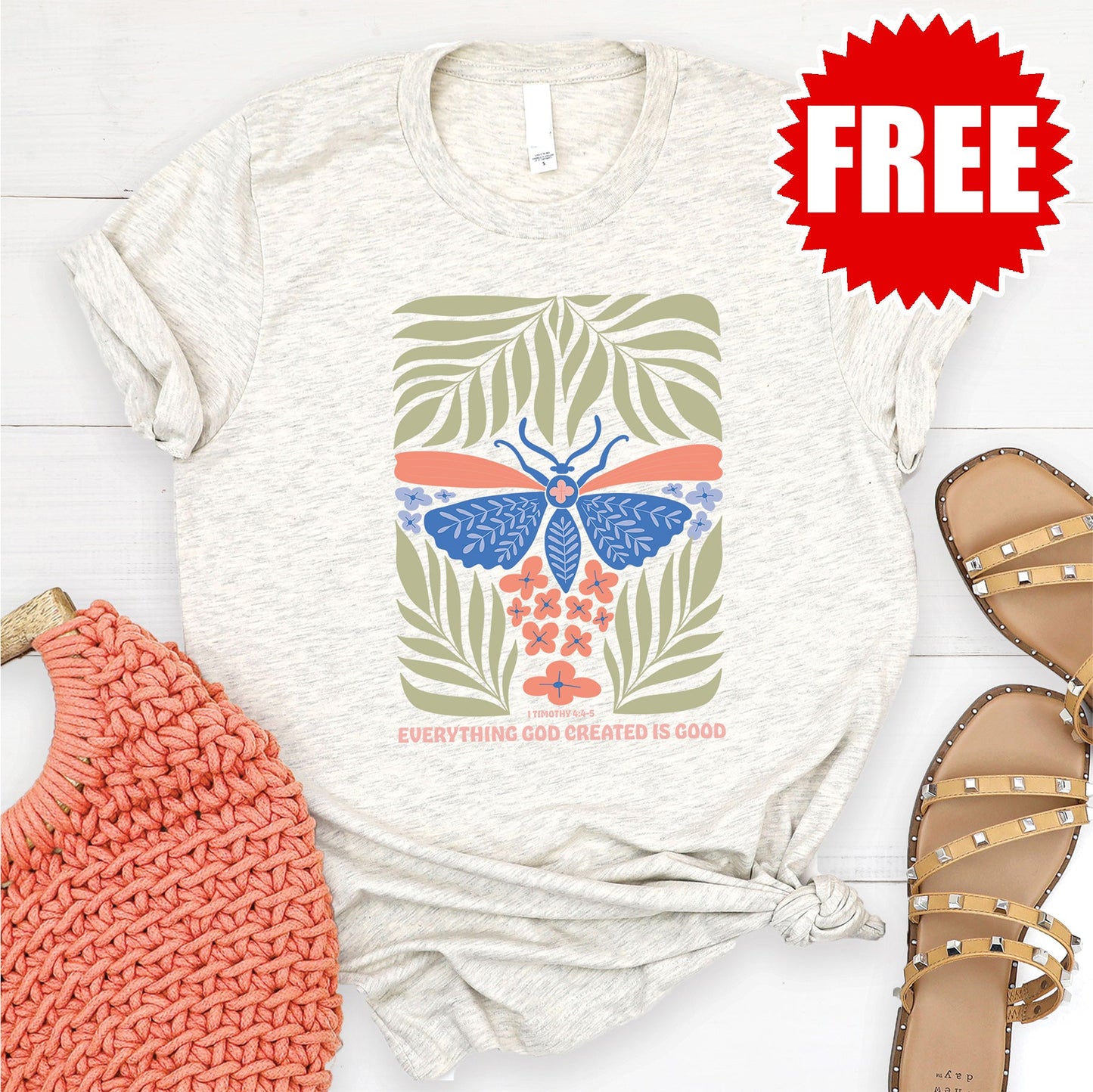 Everything Is Good Tee - Heather Oatmeal - 0