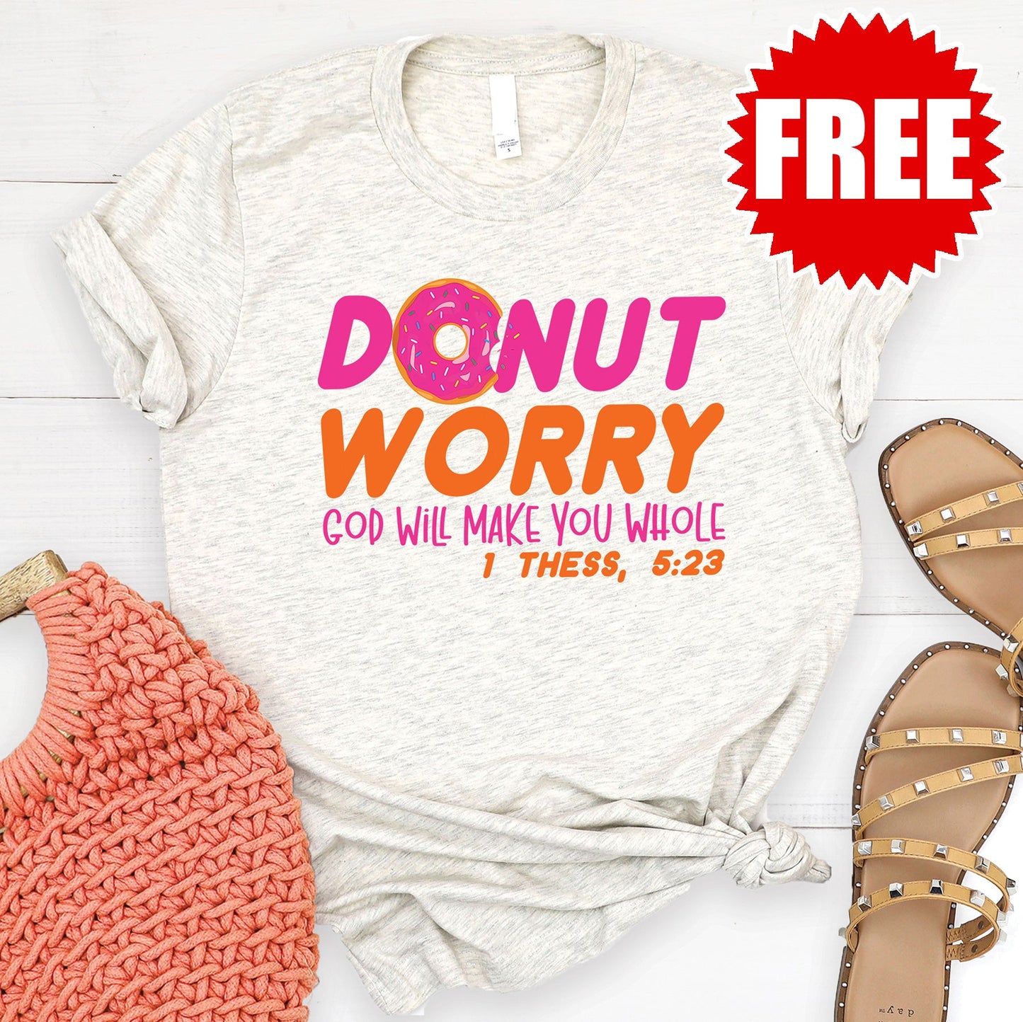 God Will Make You Whole Tee - Heather Oatmeal - 0