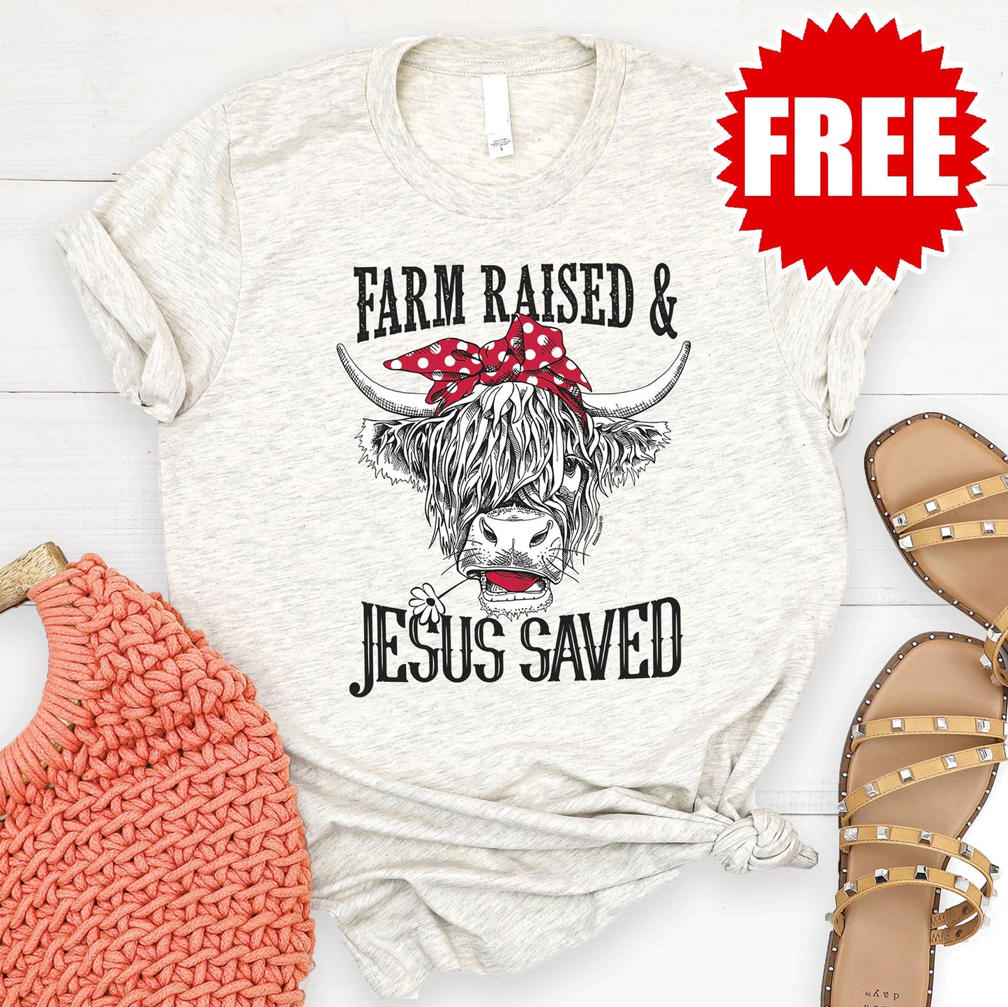 Farm Raised Tee - Heather Oatmeal - 0