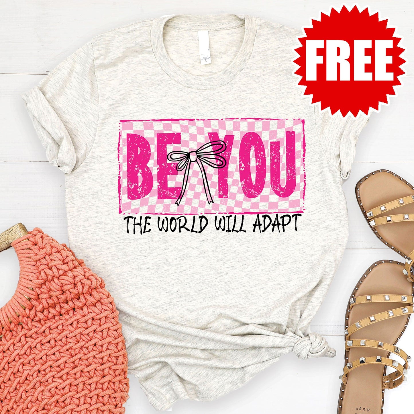 Be You Tee - Heather Oatmeal - 0