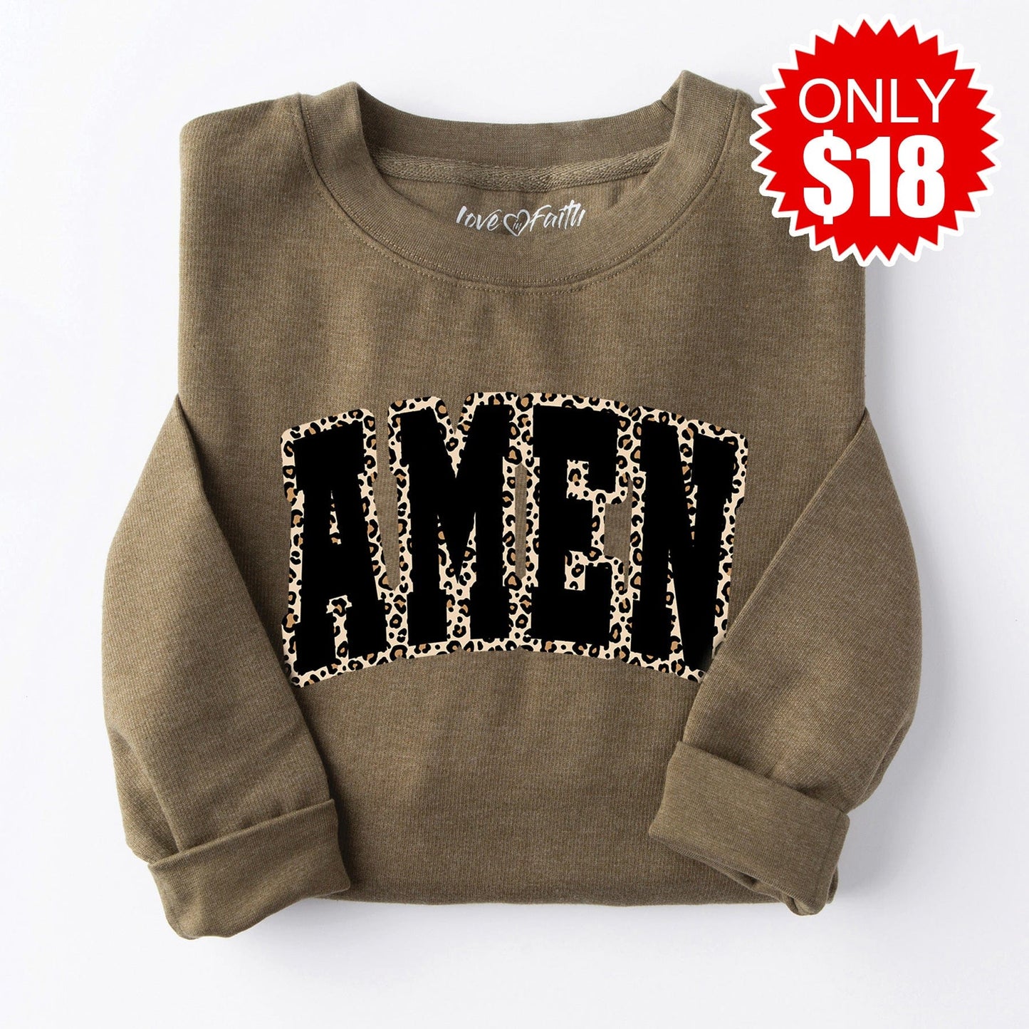 Amen Crewneck Sweatshirt - Heather Olive