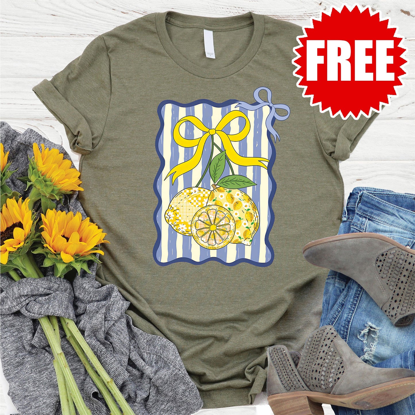 Lemon Tee - Heather Olive - 0