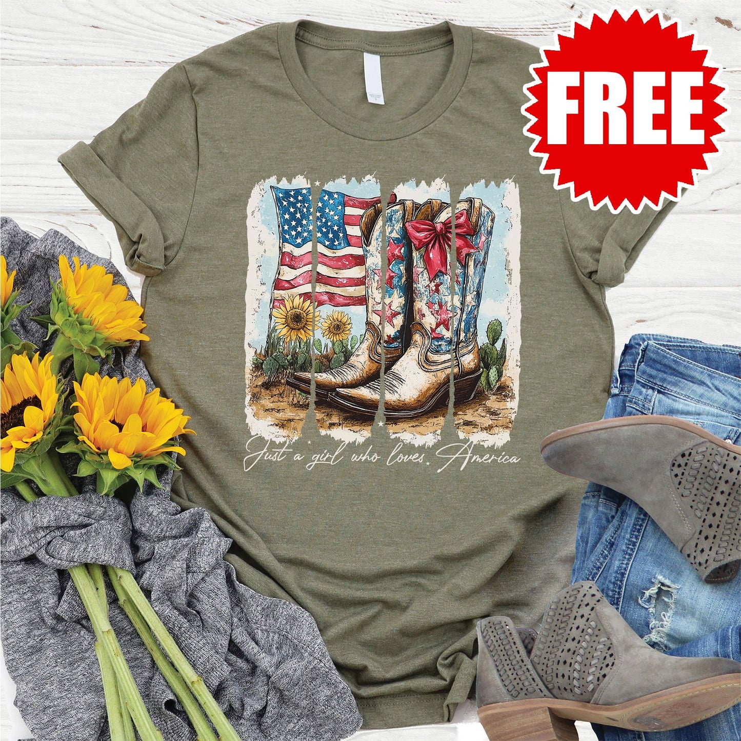 Boots Tee - Heather Olive - 0