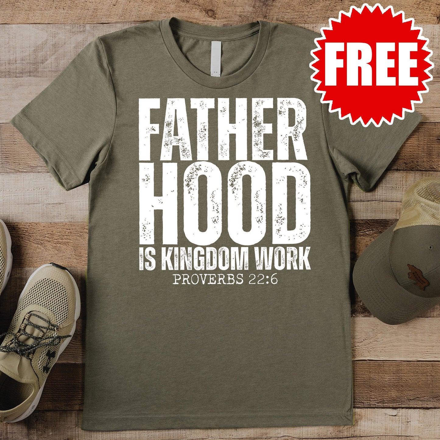 Fatherhood Tee - Heather Olive - 0 Style001