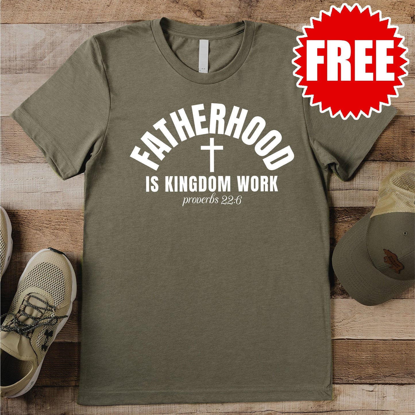 Fatherhood Tee - Heather Olive - 0