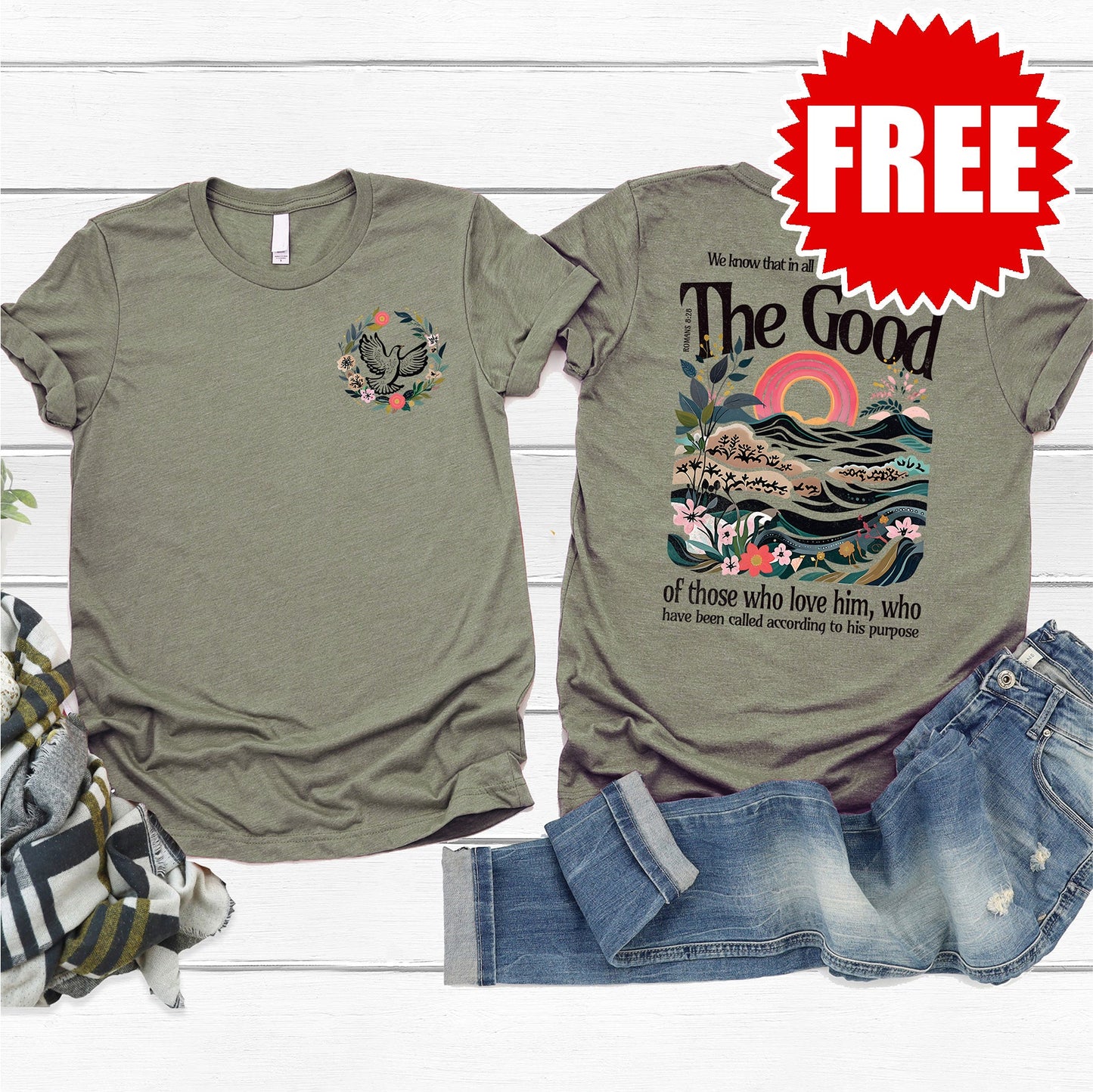 The Good Tee - Heather Olive - 0