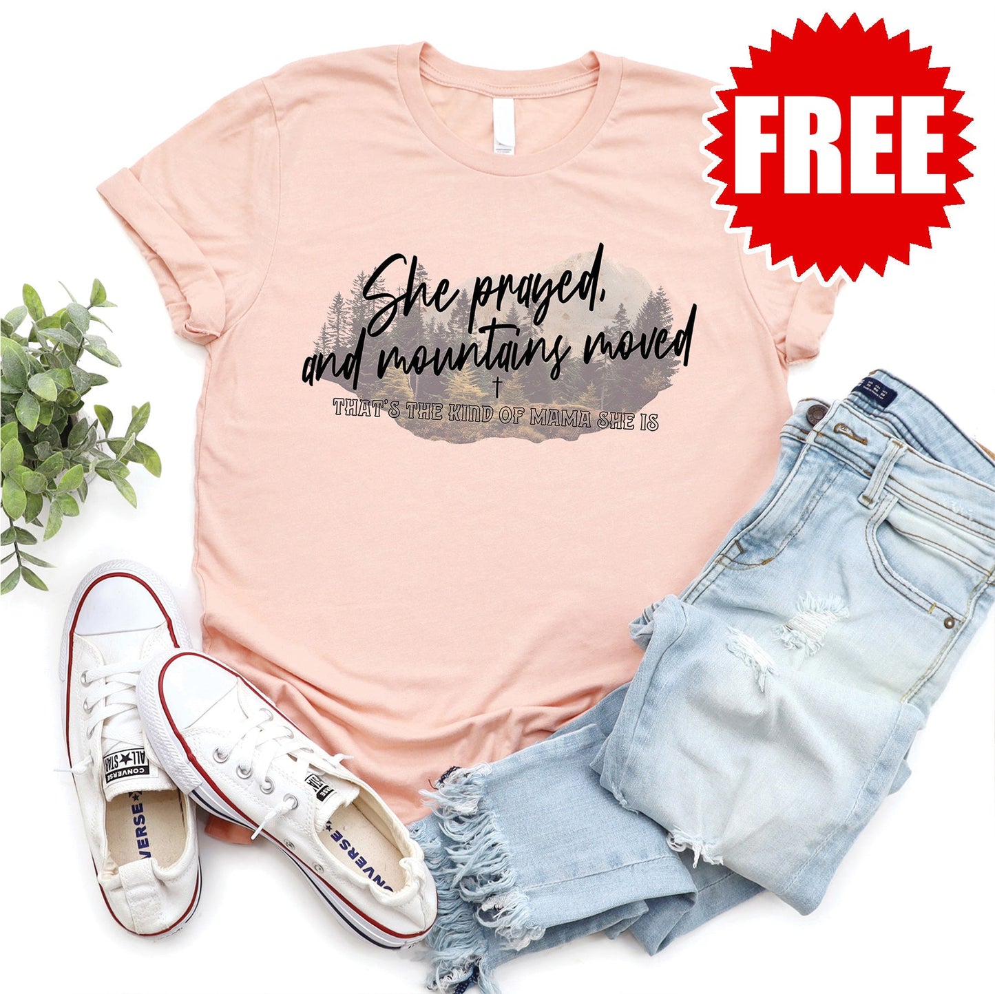 She Prayed Tee - Heather Peach - 0