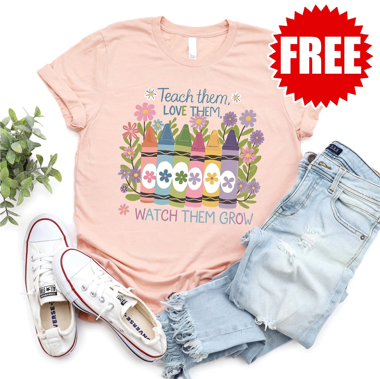 Teach Them Tee - Heather Peach - 0