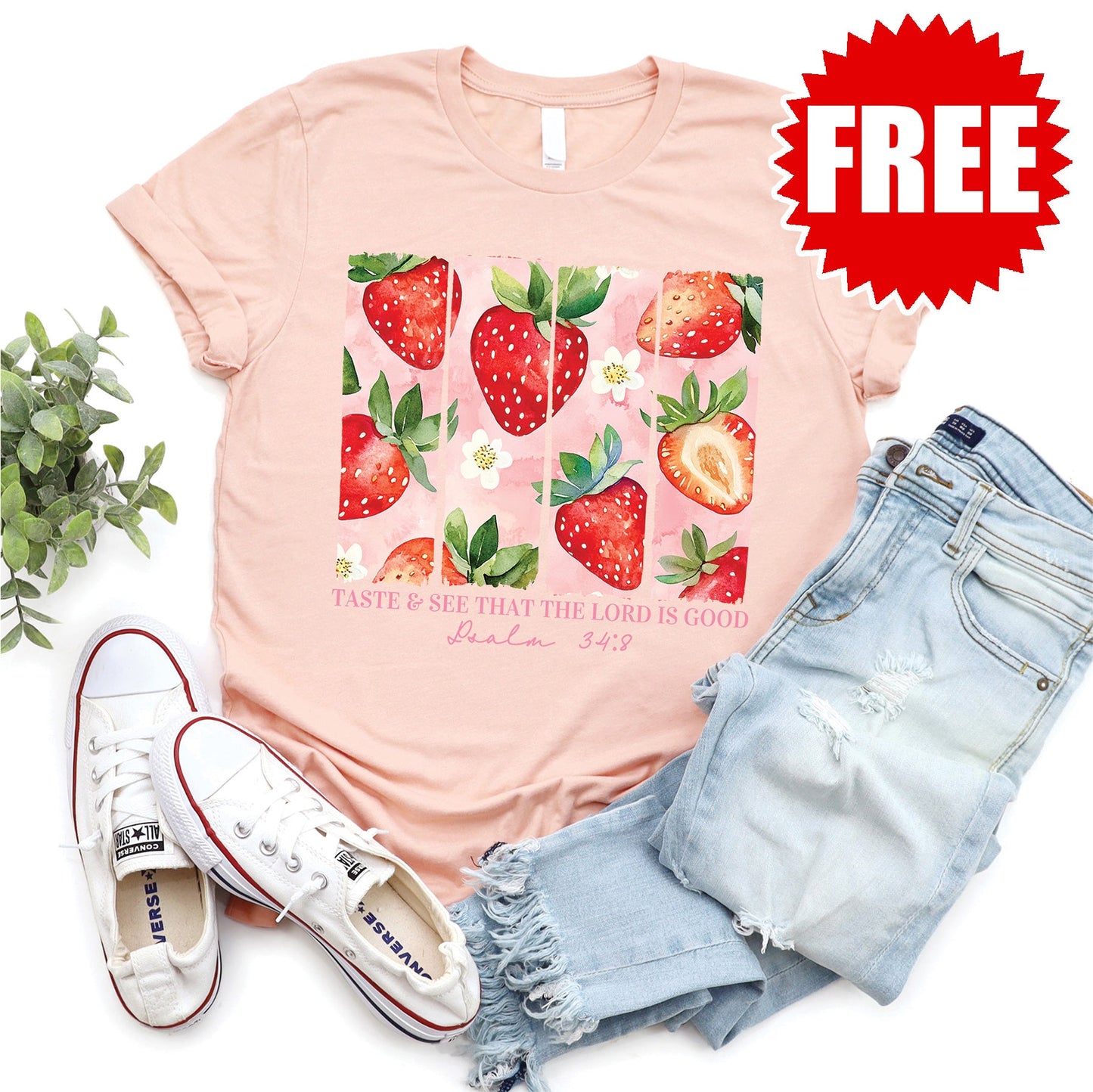 The Lord is Good Tee - Heather Peach - 0