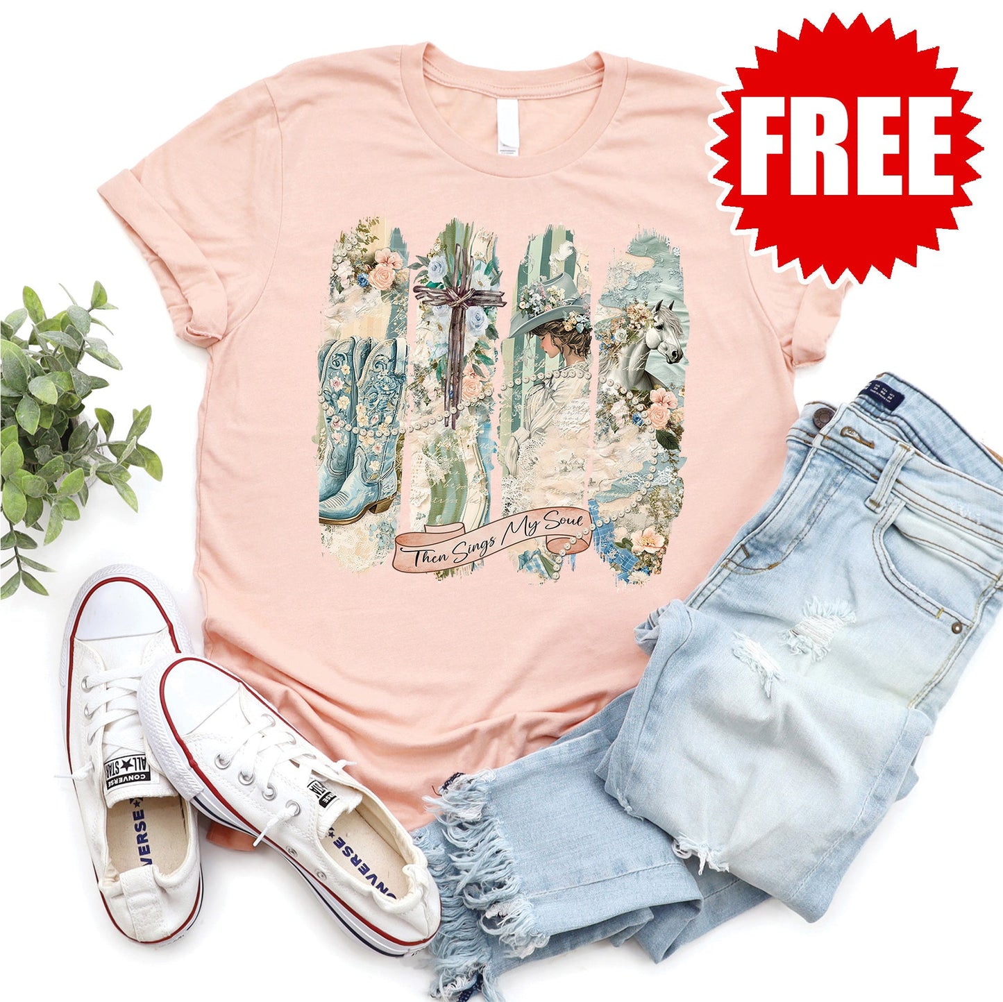 Then Sings My Soul Tee - Heather Peach - 0