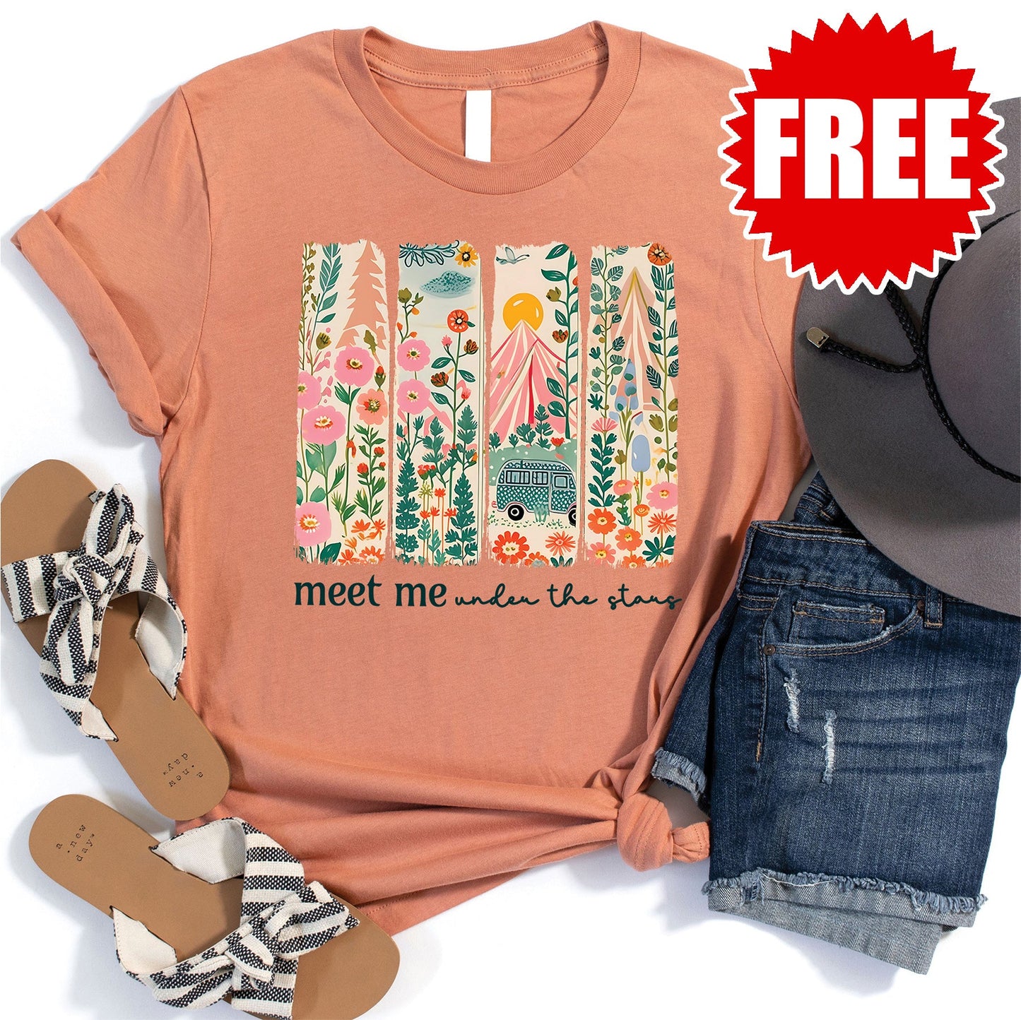 Meet Me Tee - Heather Peach Sorbet - 0
