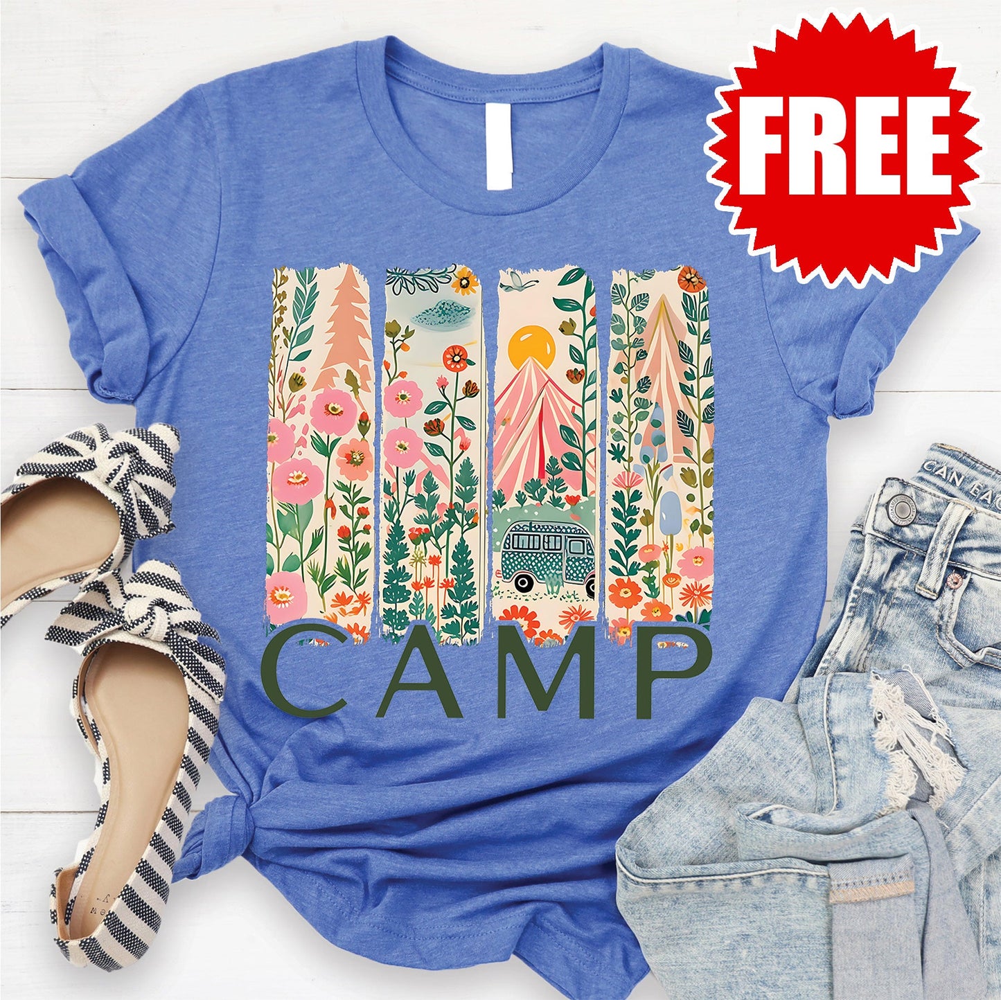 Camp Tee - Heather Royal Blue - 0