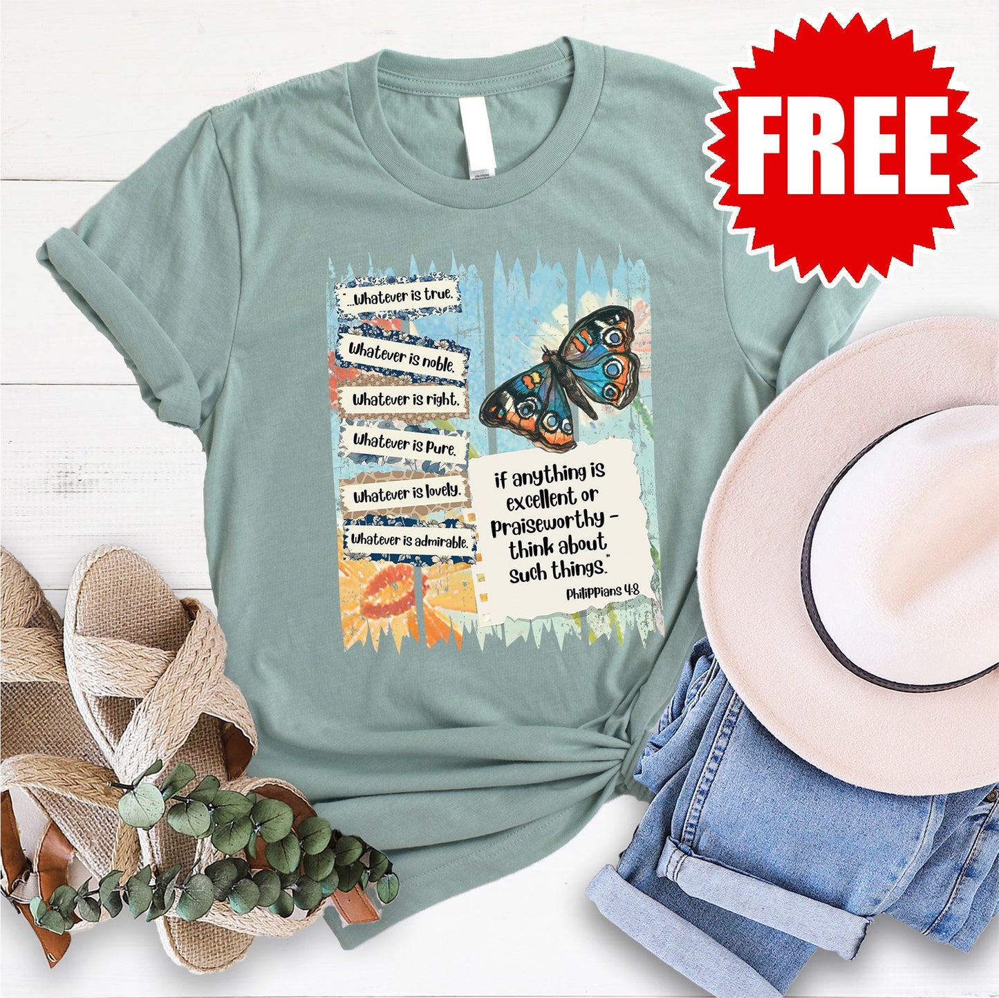 Philippians Tee - Heather Sage - 0