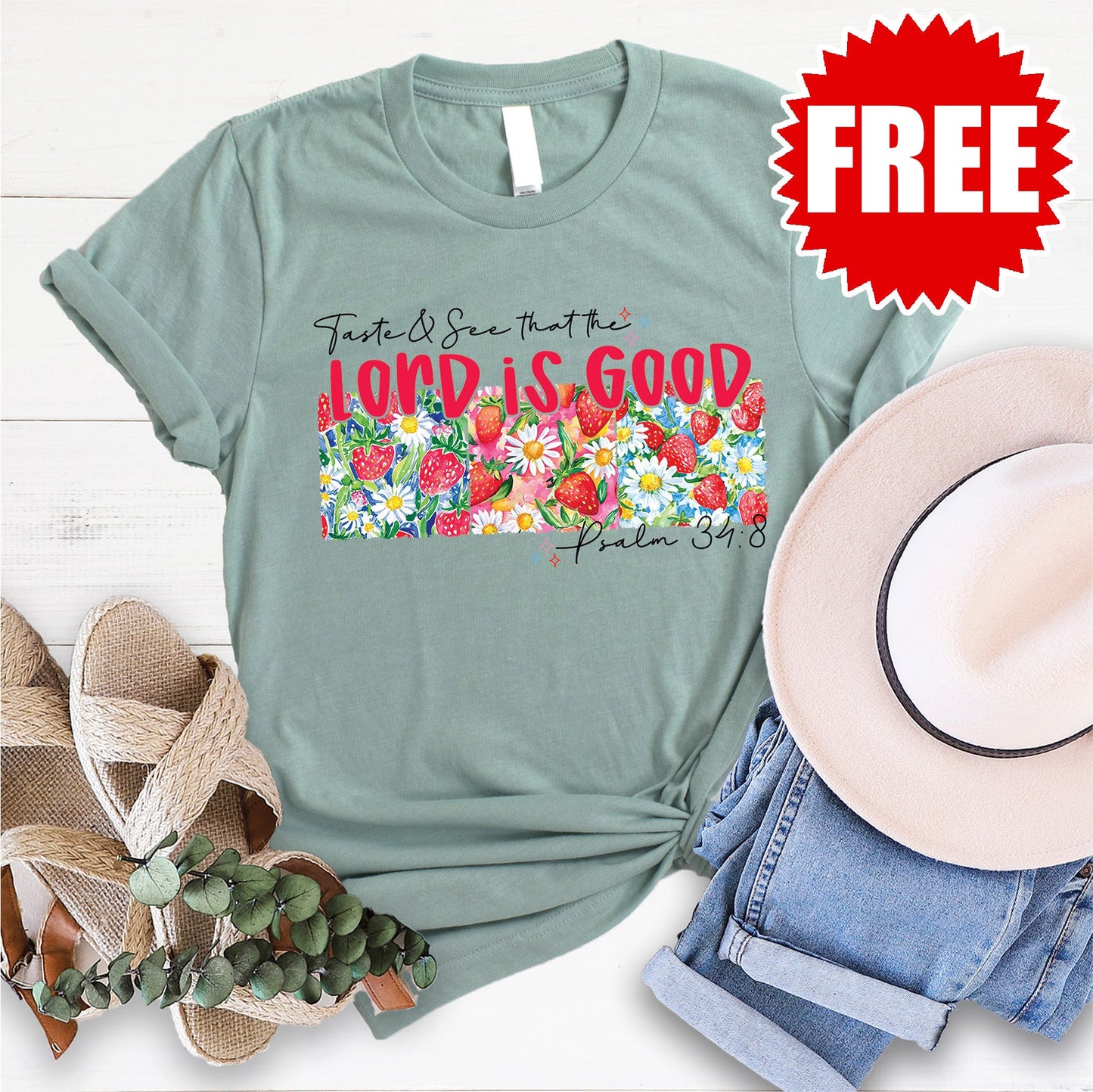 Lord is Good Tee - Heather Sage - 0