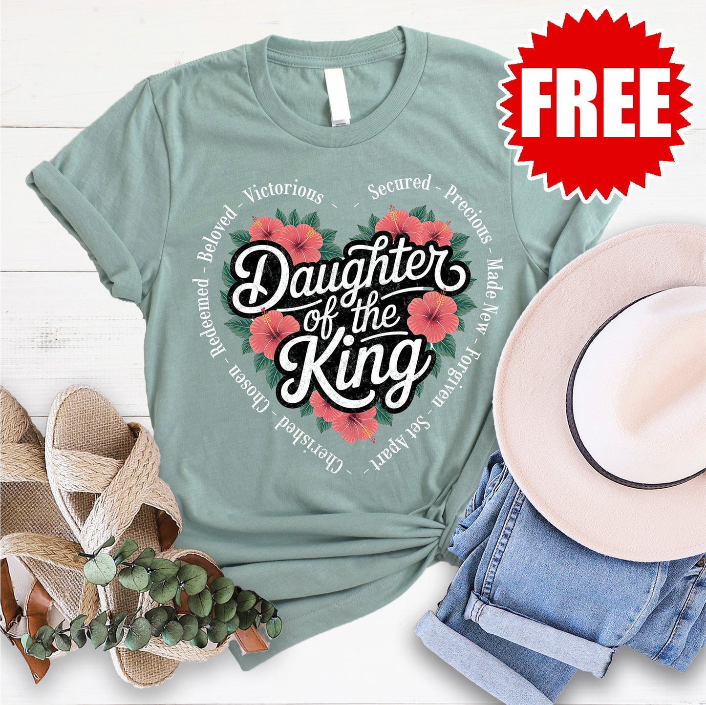Daughter Of The King Tee - Heather Sage - 0