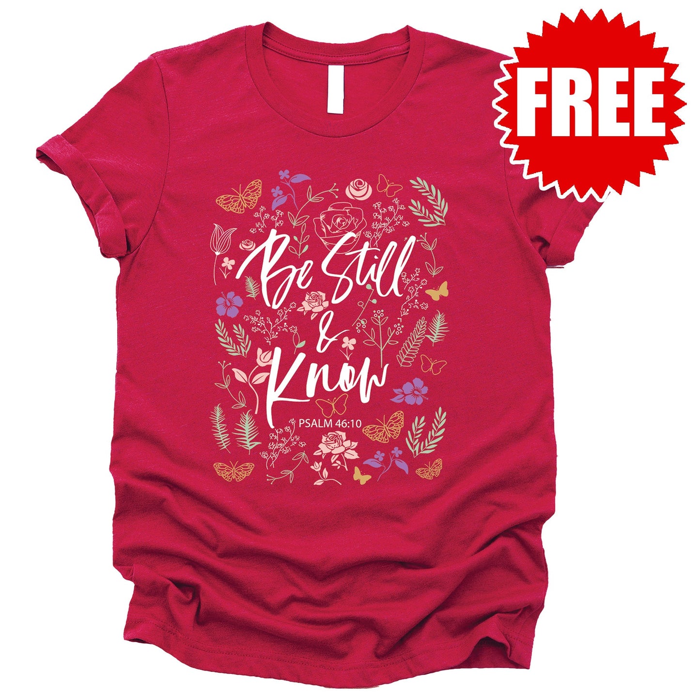 Be Still Tee - Heather Scarlet Style001