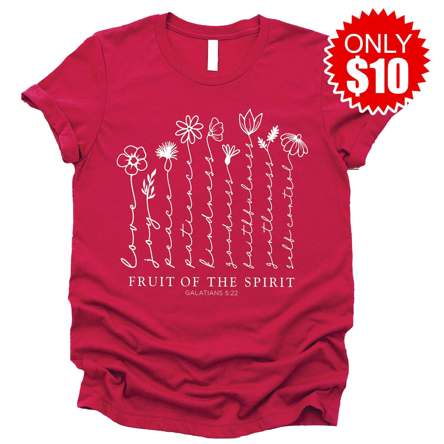 Fruit Of The Spirit Tee - Heather Scarlet