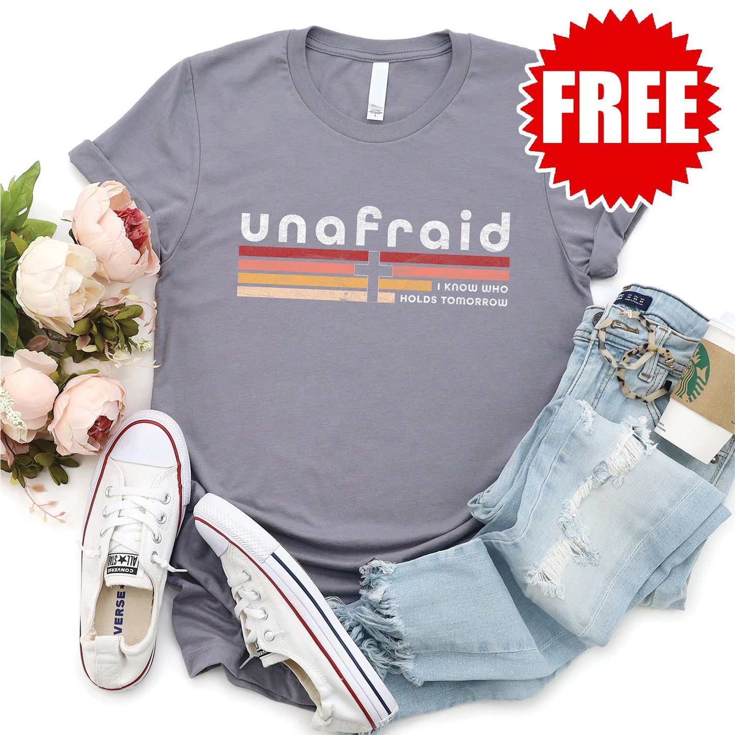 Unafraid Tee - Heather Storm