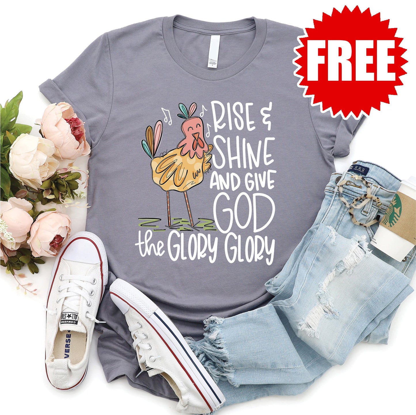 Rise and Shine Tee - Heather Storm - 0
