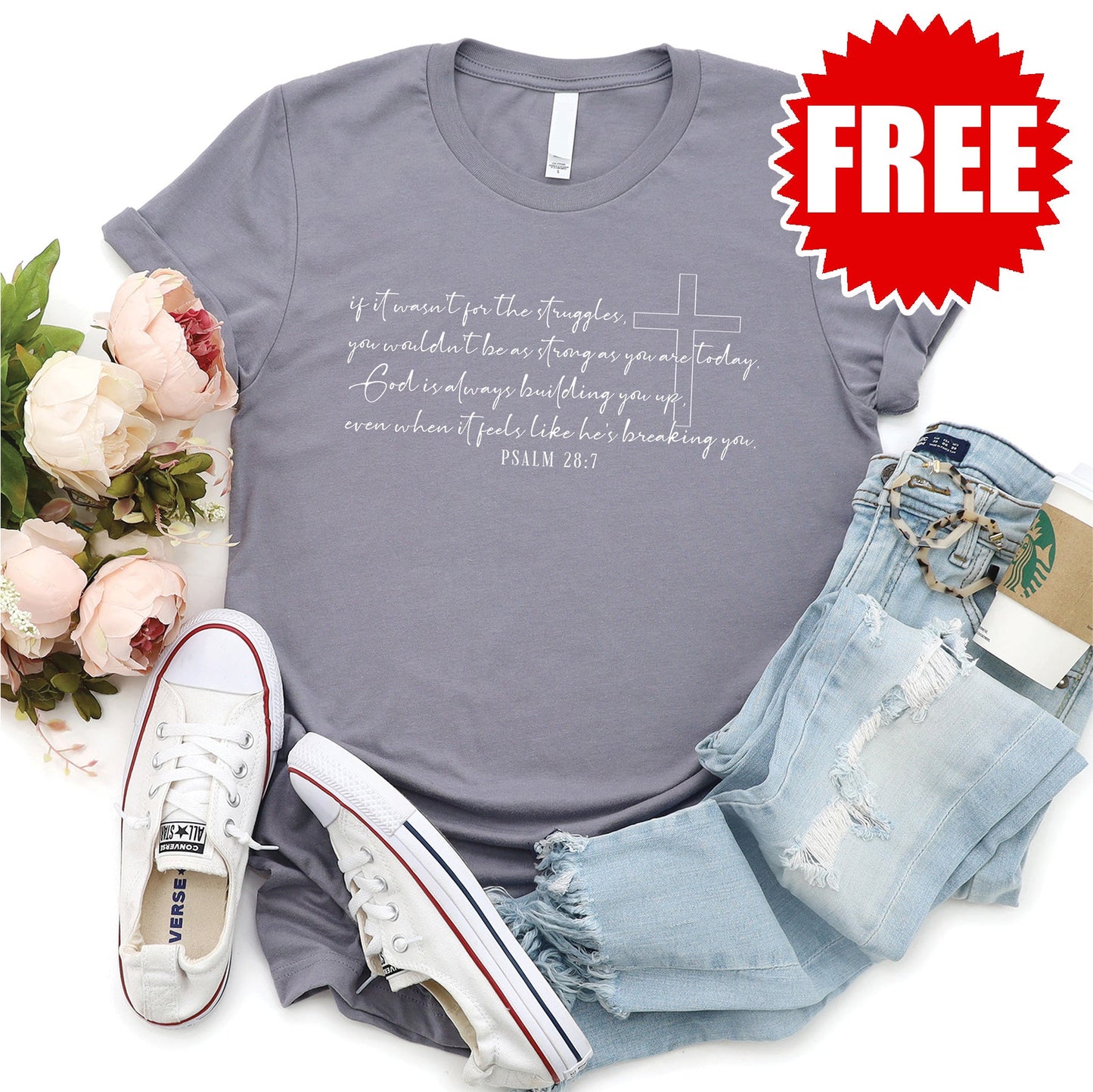 Struggles Tee - Heather Storm - 0