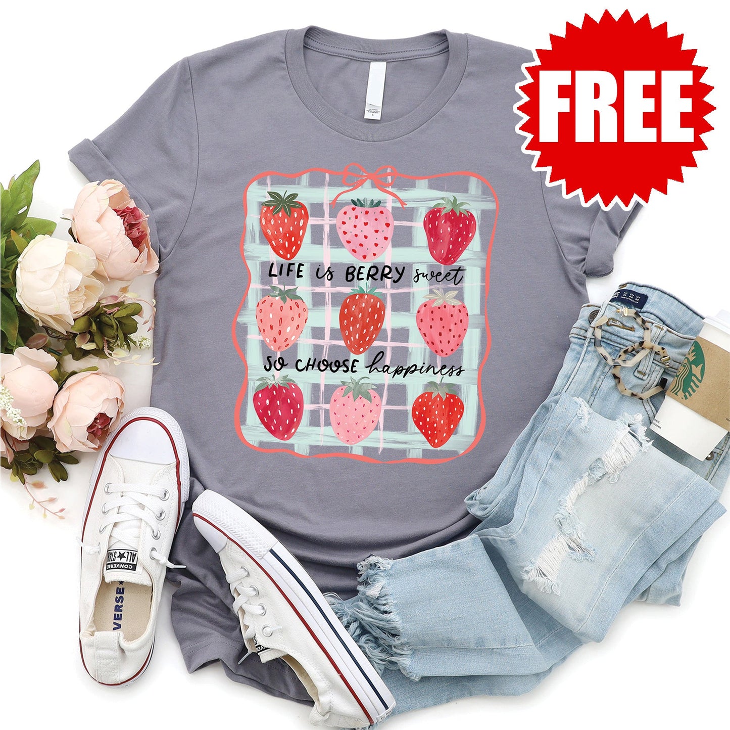 Life is Berry Sweet Tee - Heather Storm - 0