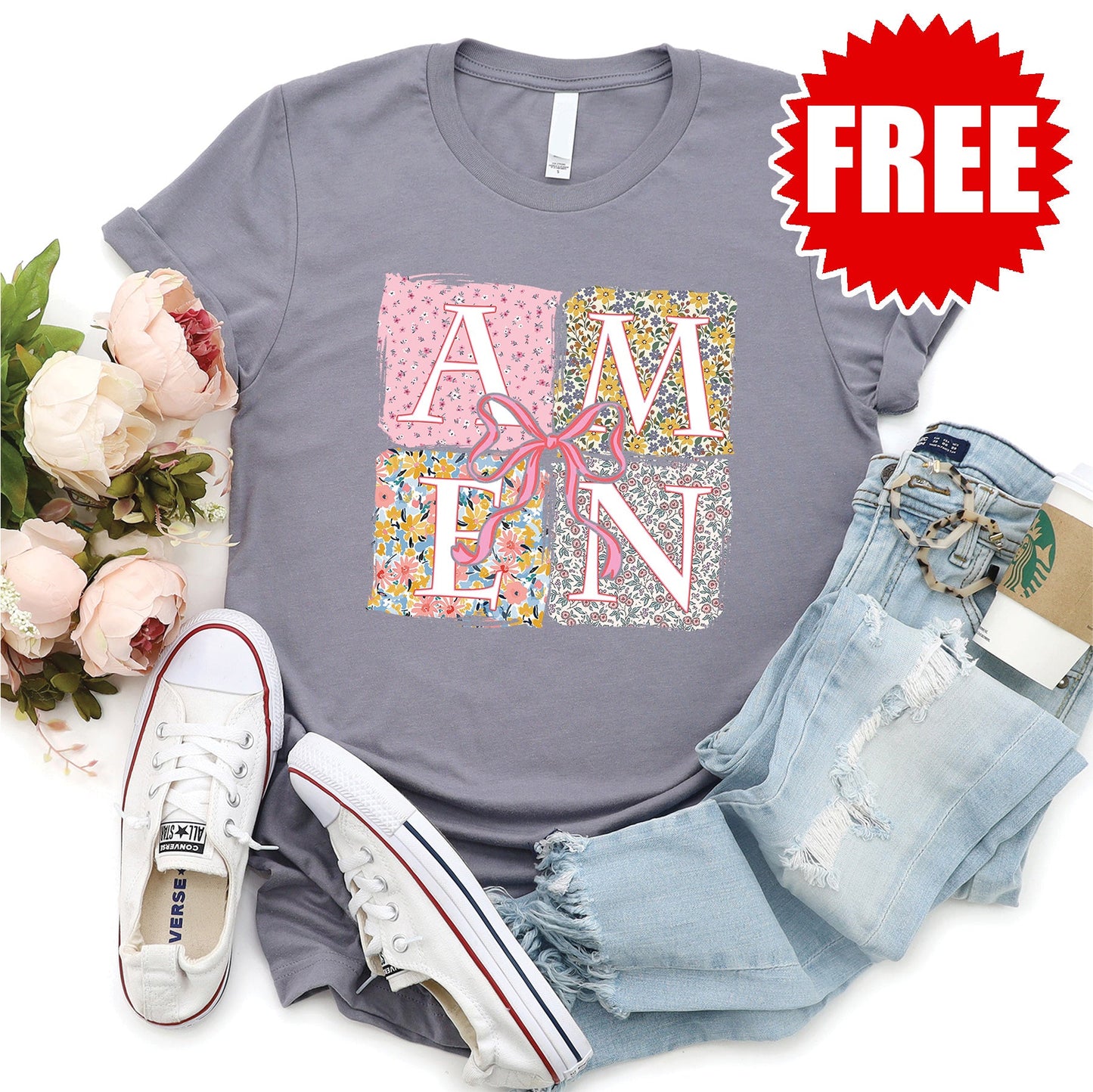 Amen Tee - Heather Storm - FREE