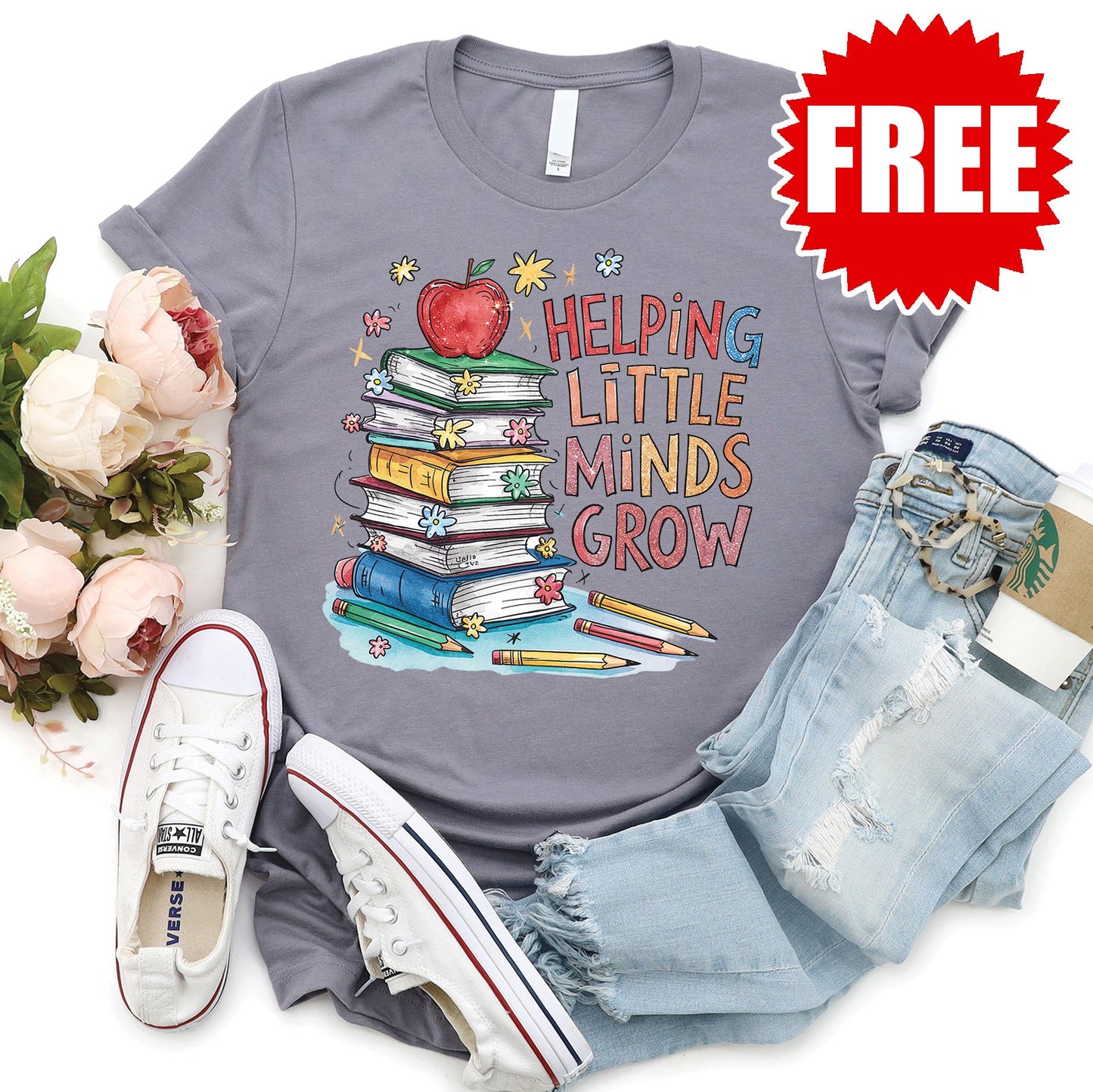 Helping Little Minds Tee - Heather Storm - 0