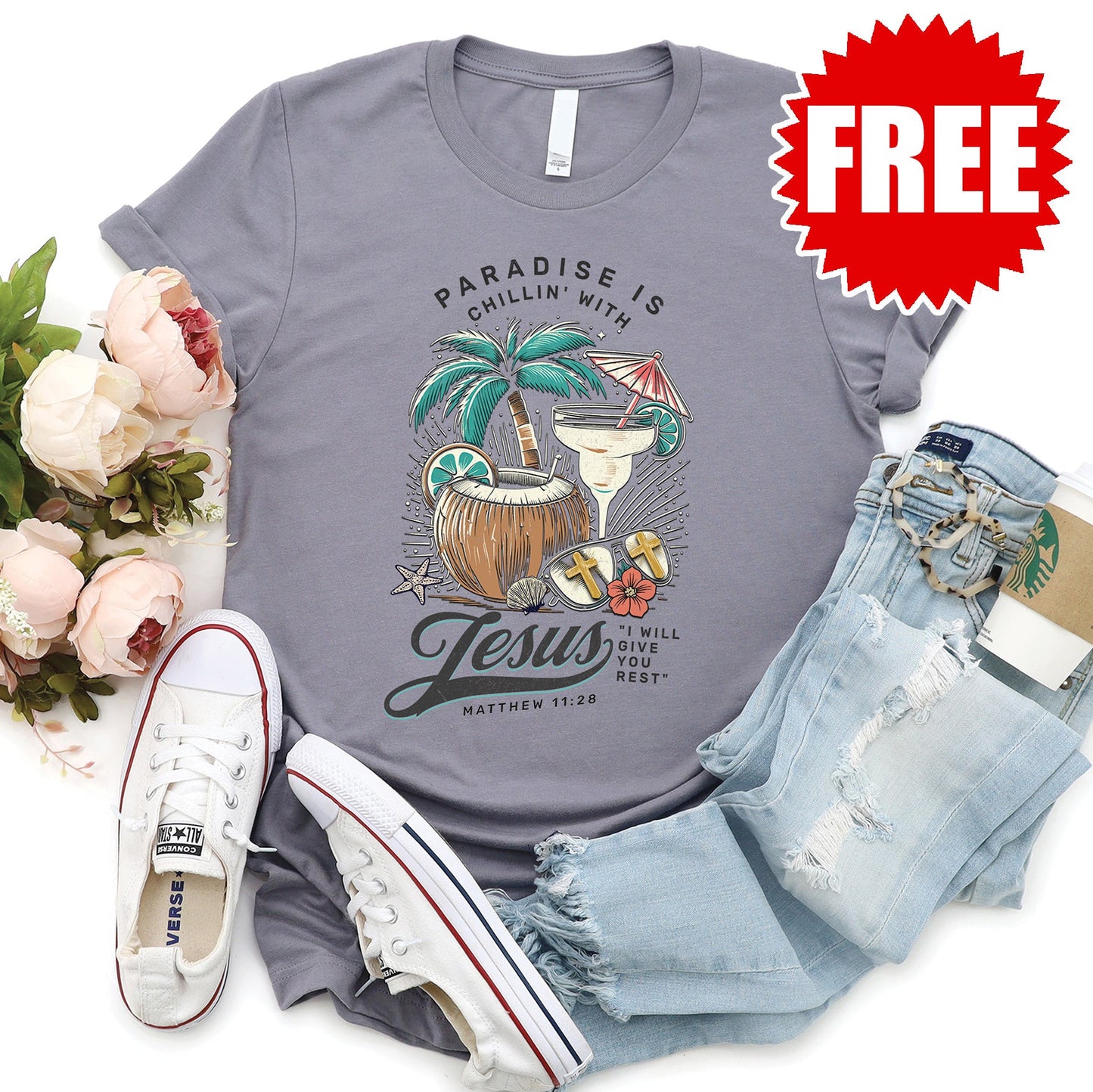 Paradise Tee - Heather Storm - 0