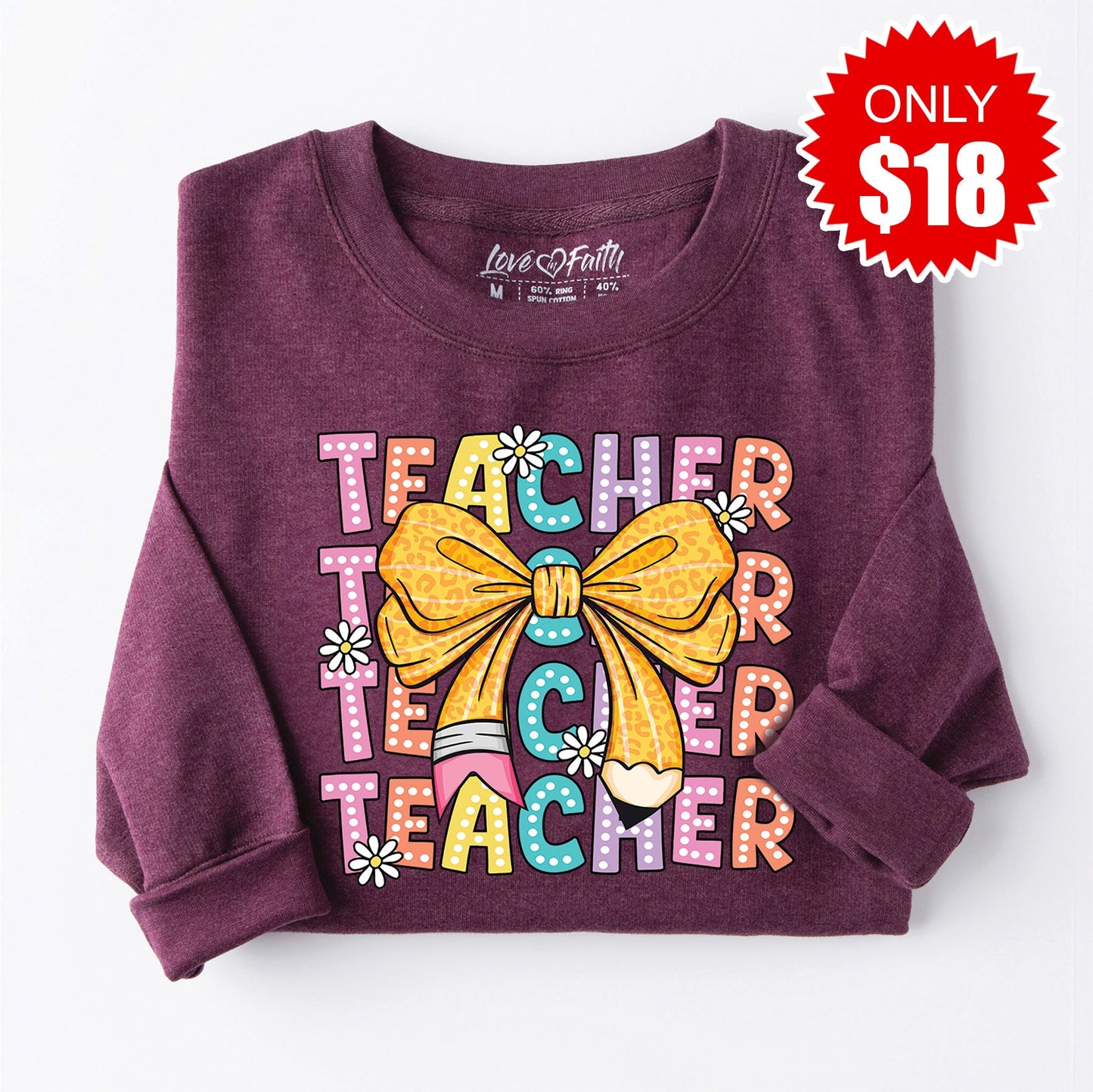 Teacher Sweatshirt - Heather Sugar Plum - 18