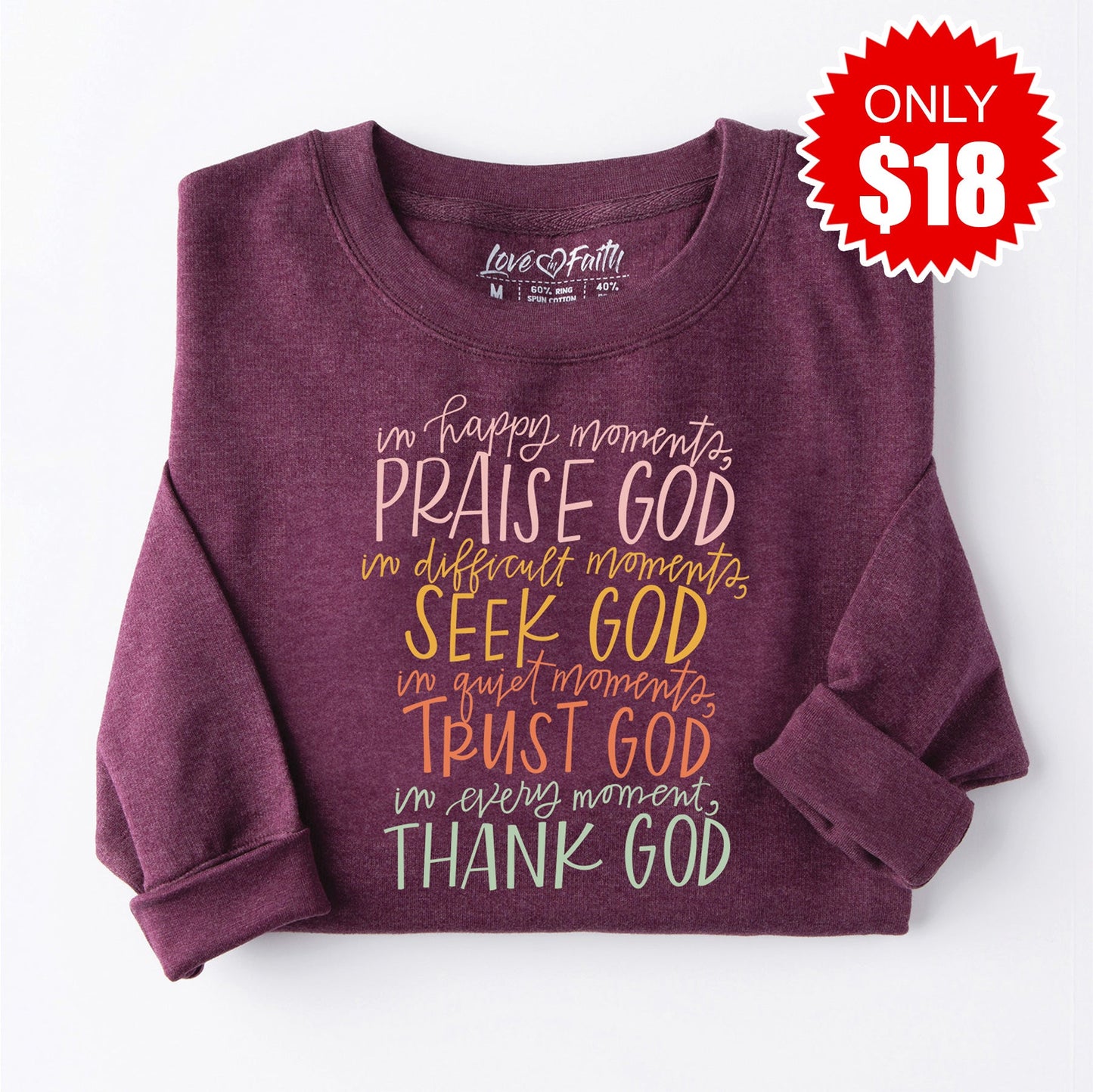 Thank God Sweatshirt - Heather Sugar Plum - 18