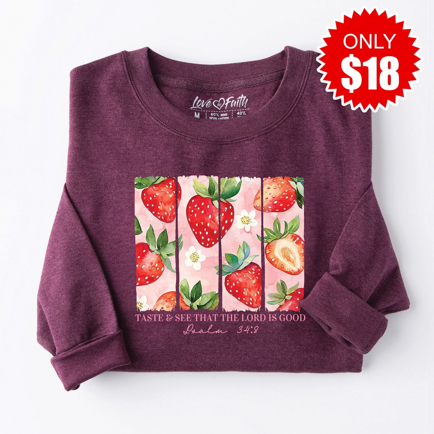 The Lord Is Good Sweatshirt - Heather Sugar Plum - 18