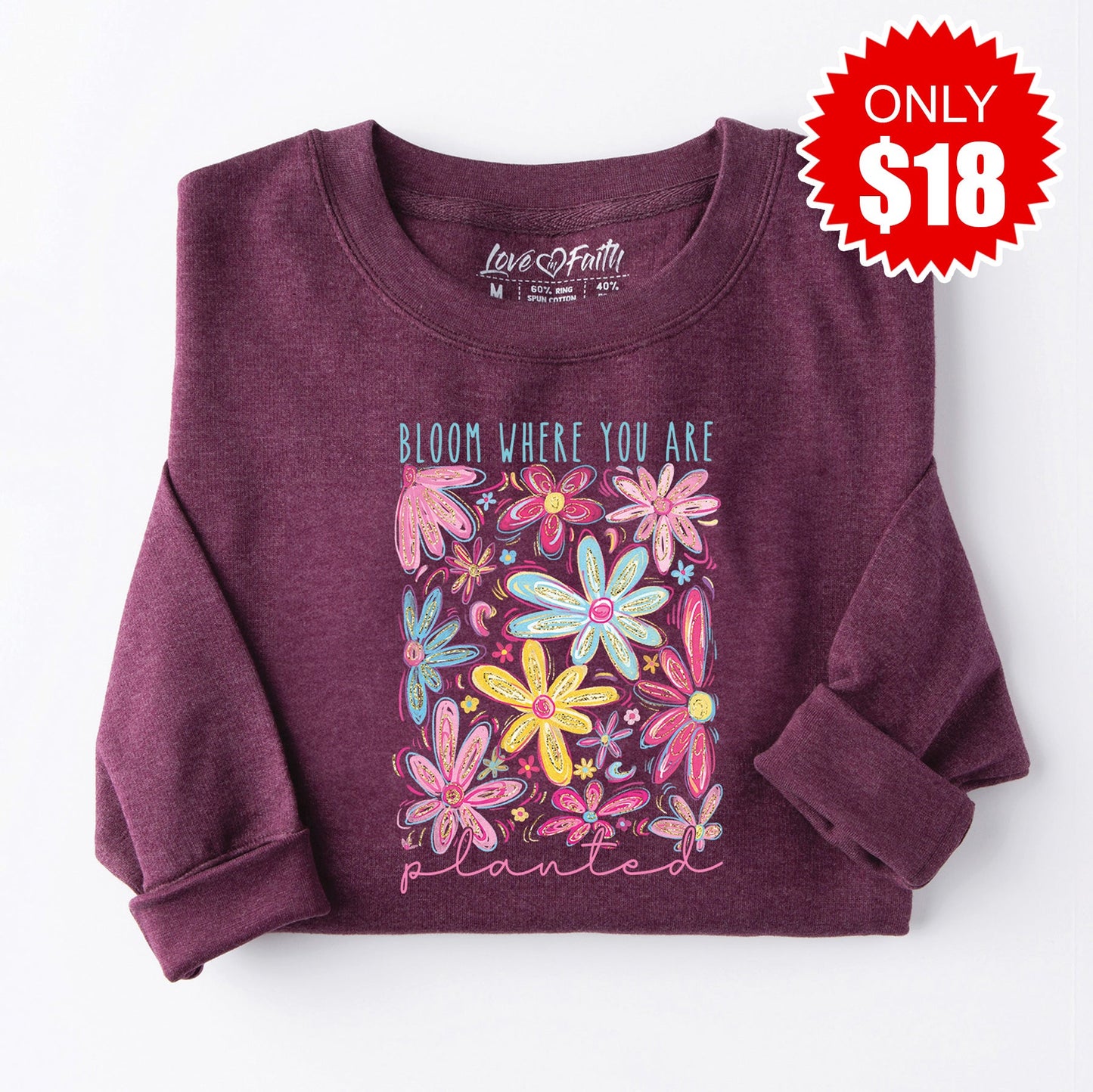 Bloom Sweatshirt - Heather Sugar Plum - 18
