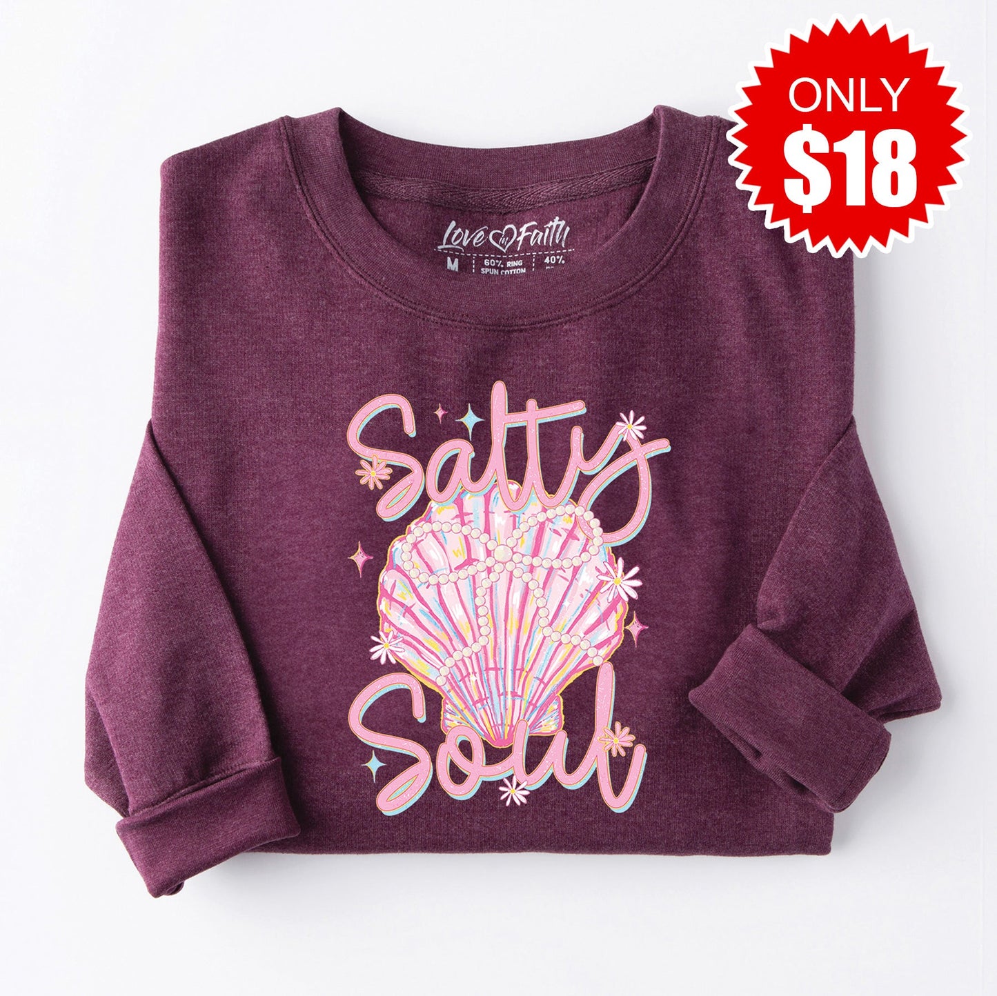 Salty Soul Sweatshirt - Heather Sugar Plum - 18