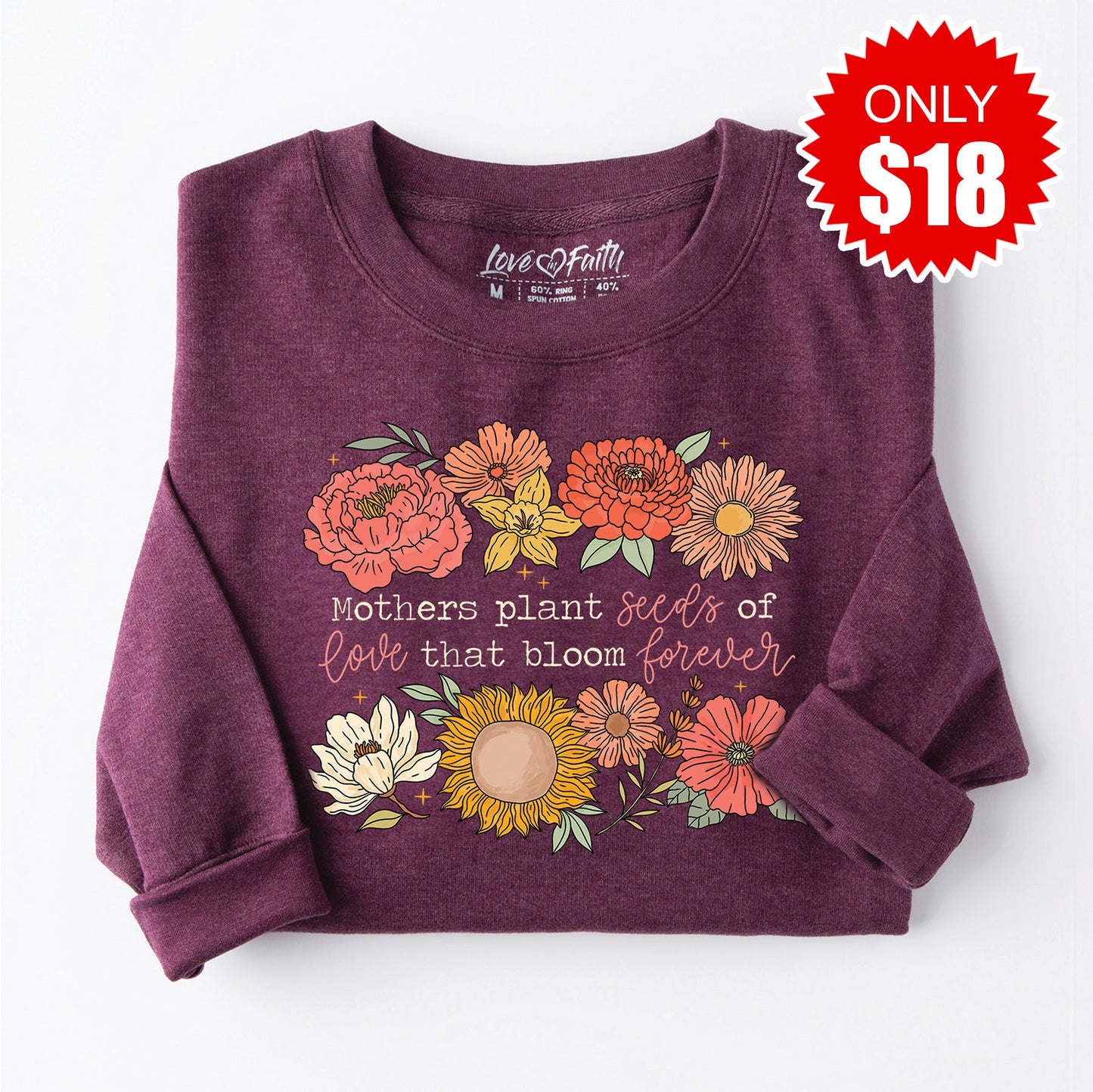 Mothers Plant Seeds Sweatshirt - Heather Sugar Plum - 18
