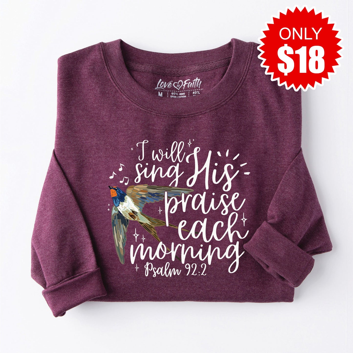 Sing His Praise Sweatshirt - Heather Sugar Plum - 18