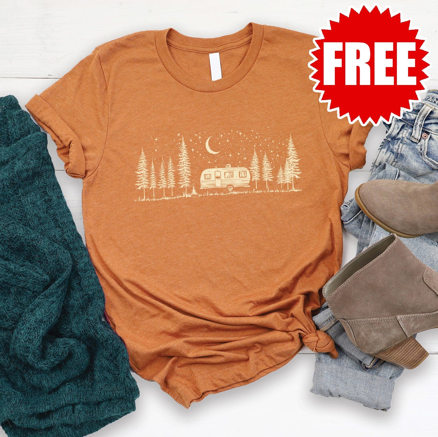 Camping Life Tee - Heather Sun-Kissed - 0