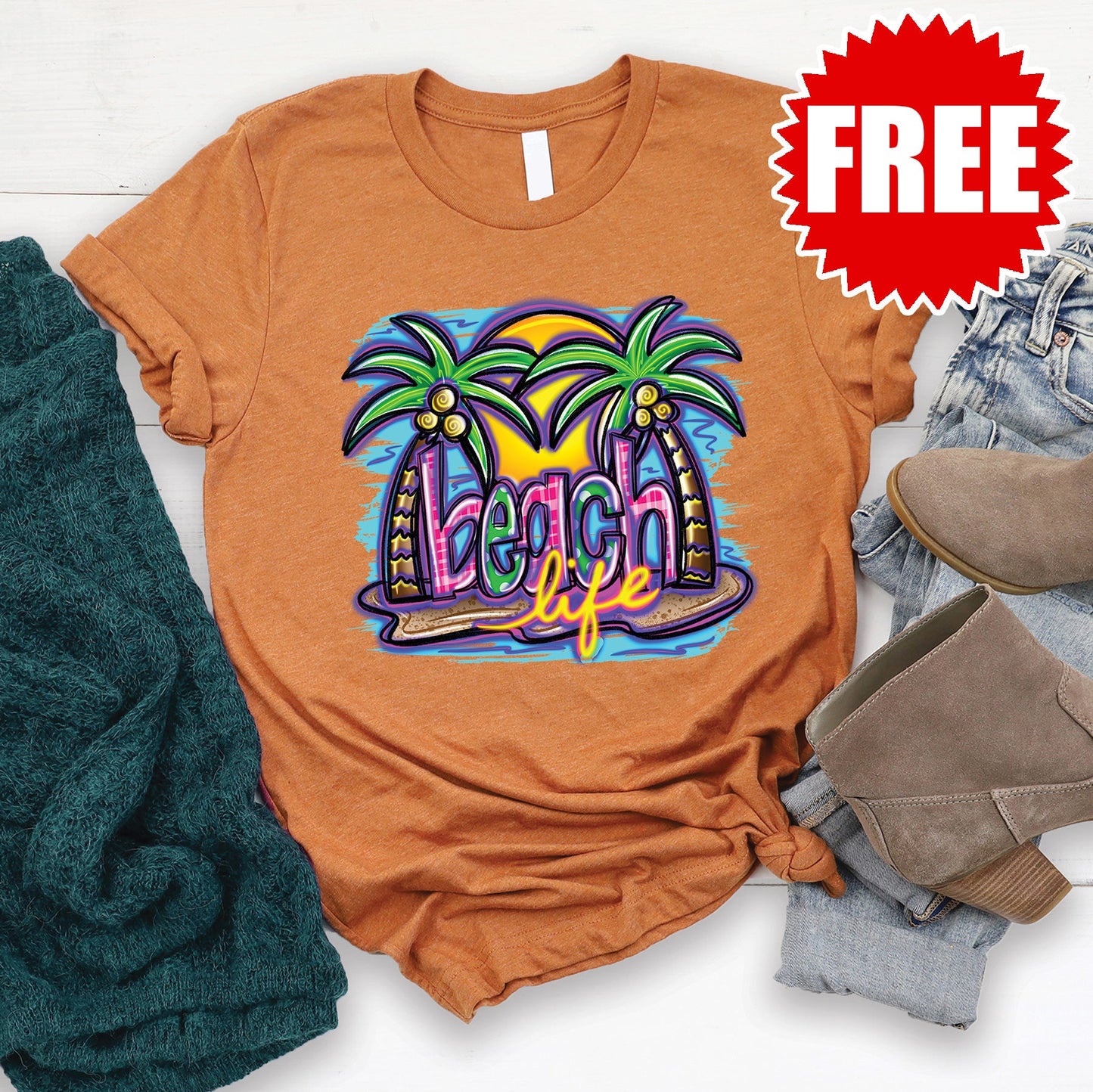 Beach Life Tee - Heather Sun-Kissed - 0