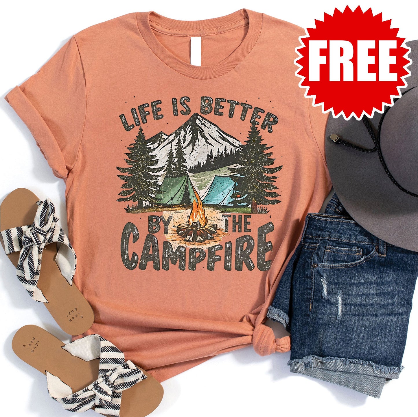 Life is Better Tee - Heather Terracotta - 0