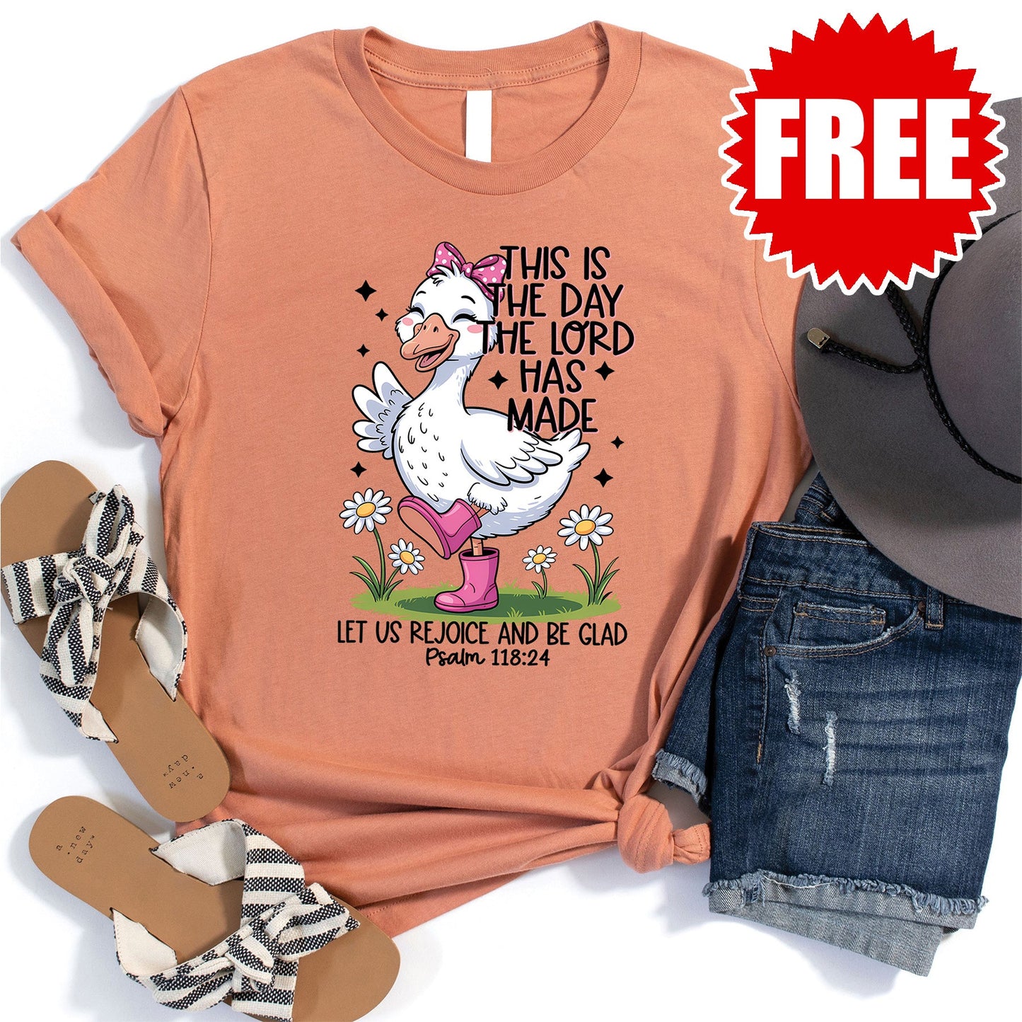 This is the Day the Lord has Made Goose Tee - Heather Terracotta - 0