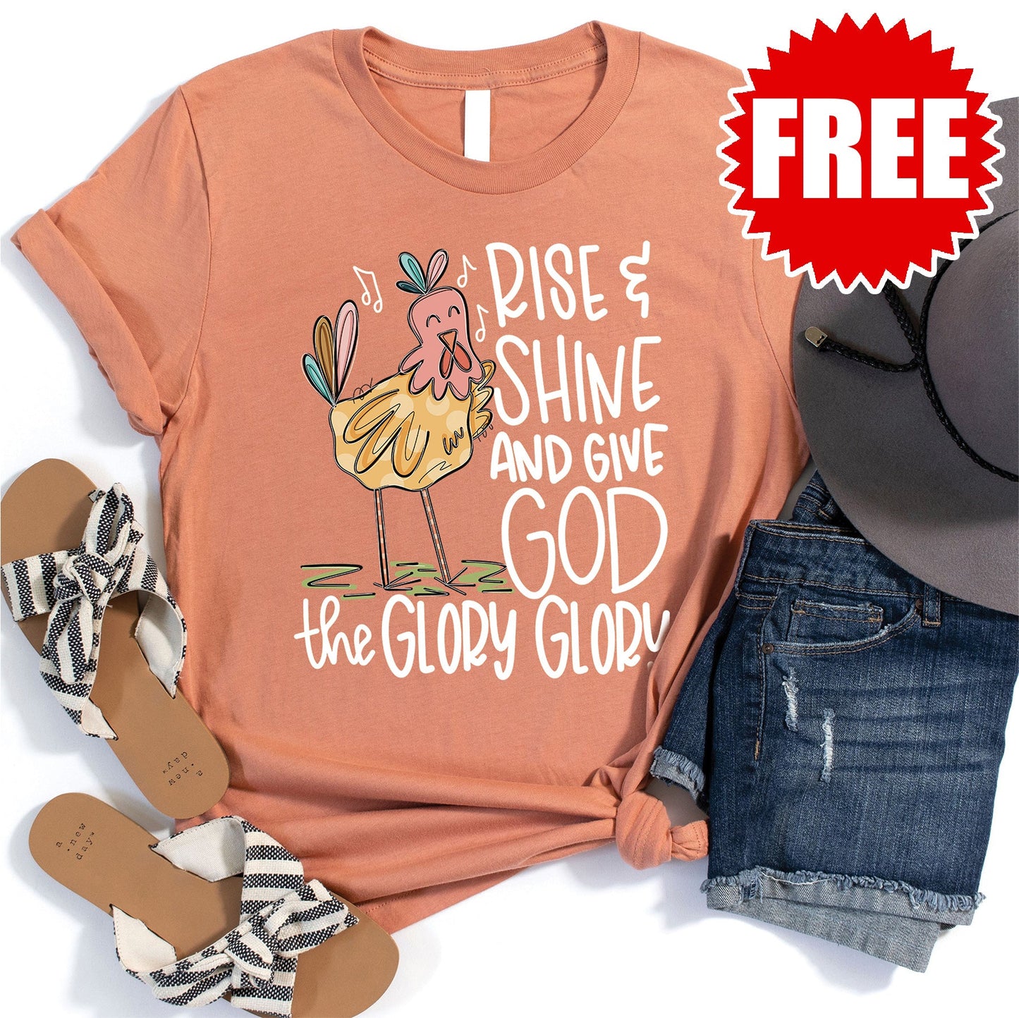 Rise and Shine Tee - Heather Terracotta - 0