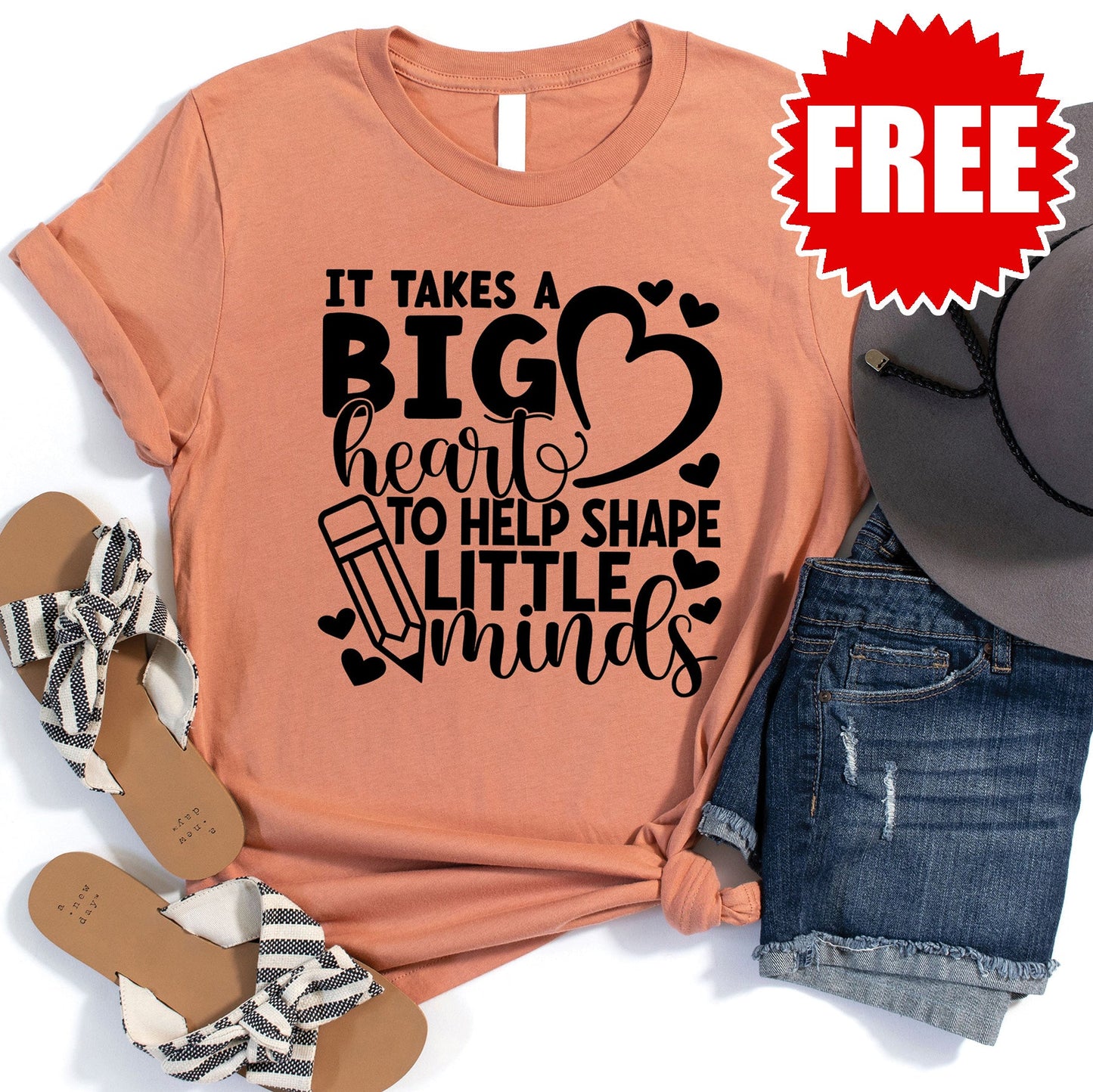 Little Minds Tee - Heather Terracotta - 0