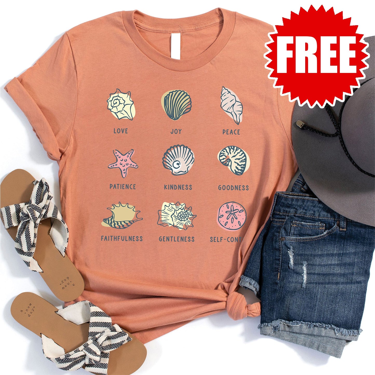 Fruit of the Spirit Tee - Heather Terracotta - FREE