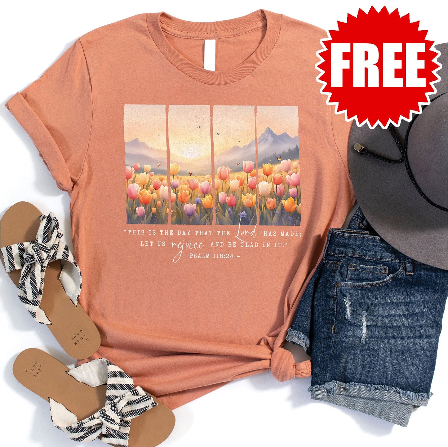 This Is The Day Tee - Heather Terracotta - 0