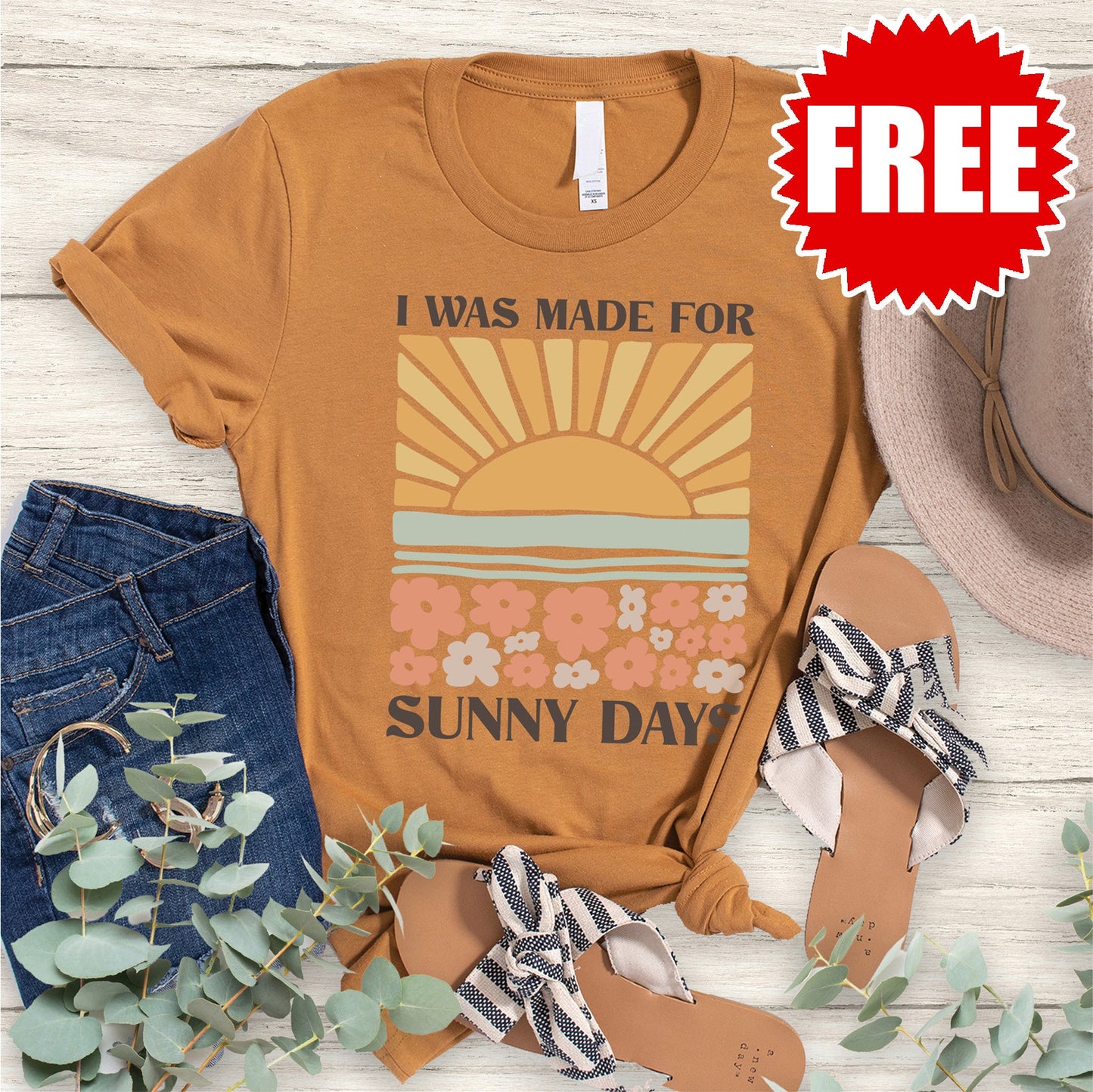 Sunny Days Tee - Heather Toast - 0