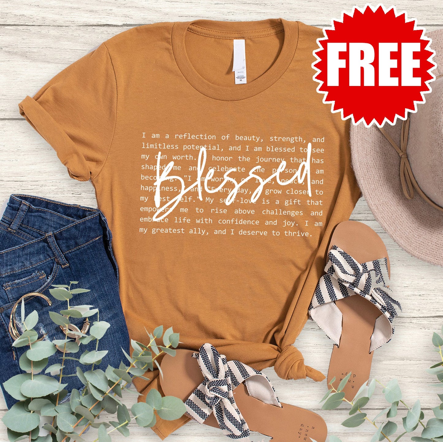 Blessed Tee - Heather Toast Style001