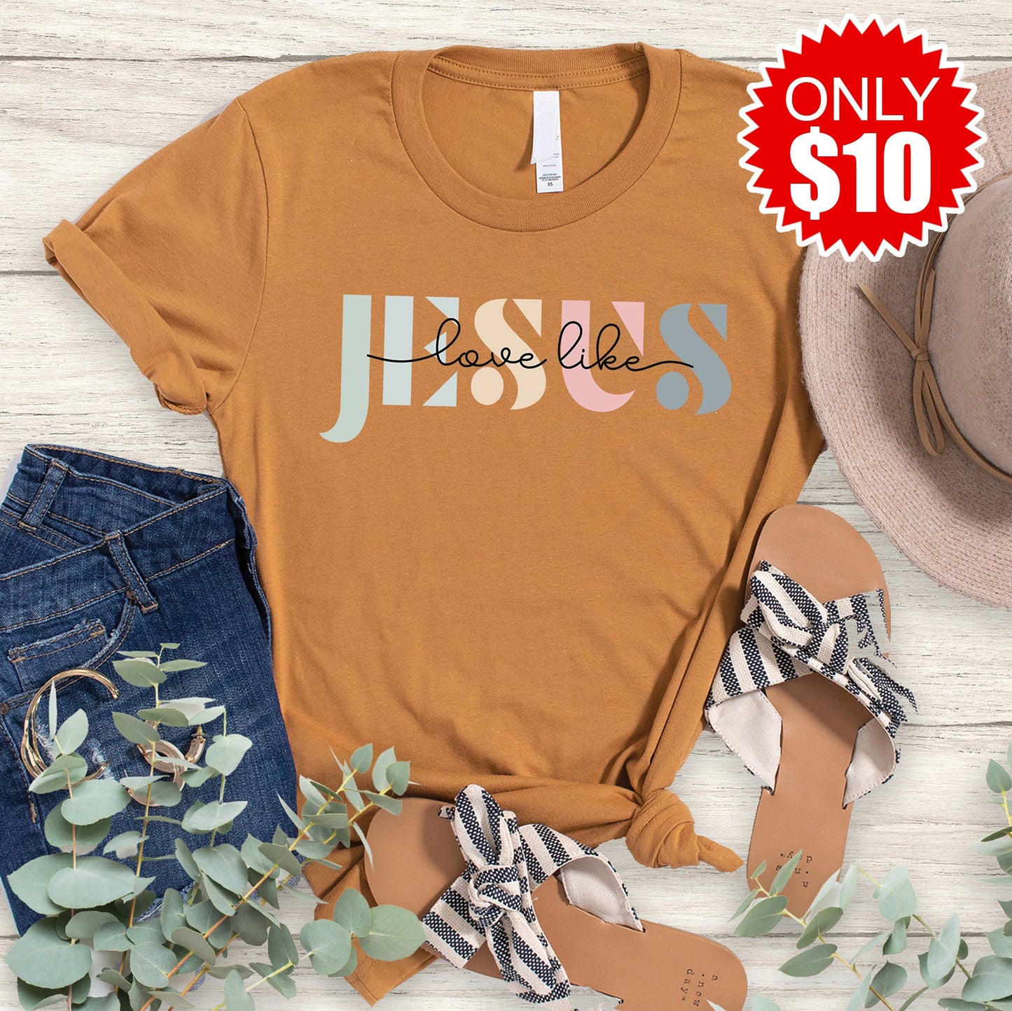 Love Like Jesus Tee - Heather Toast