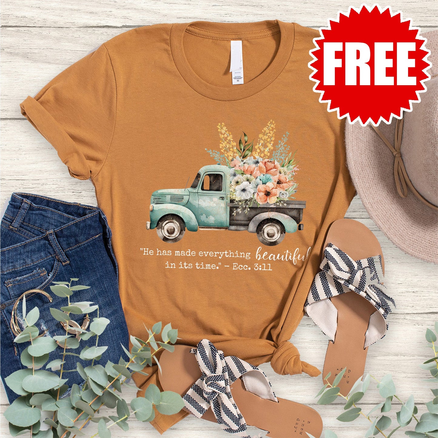 Beautiful In Its Time Tee - Heather Toast - 0