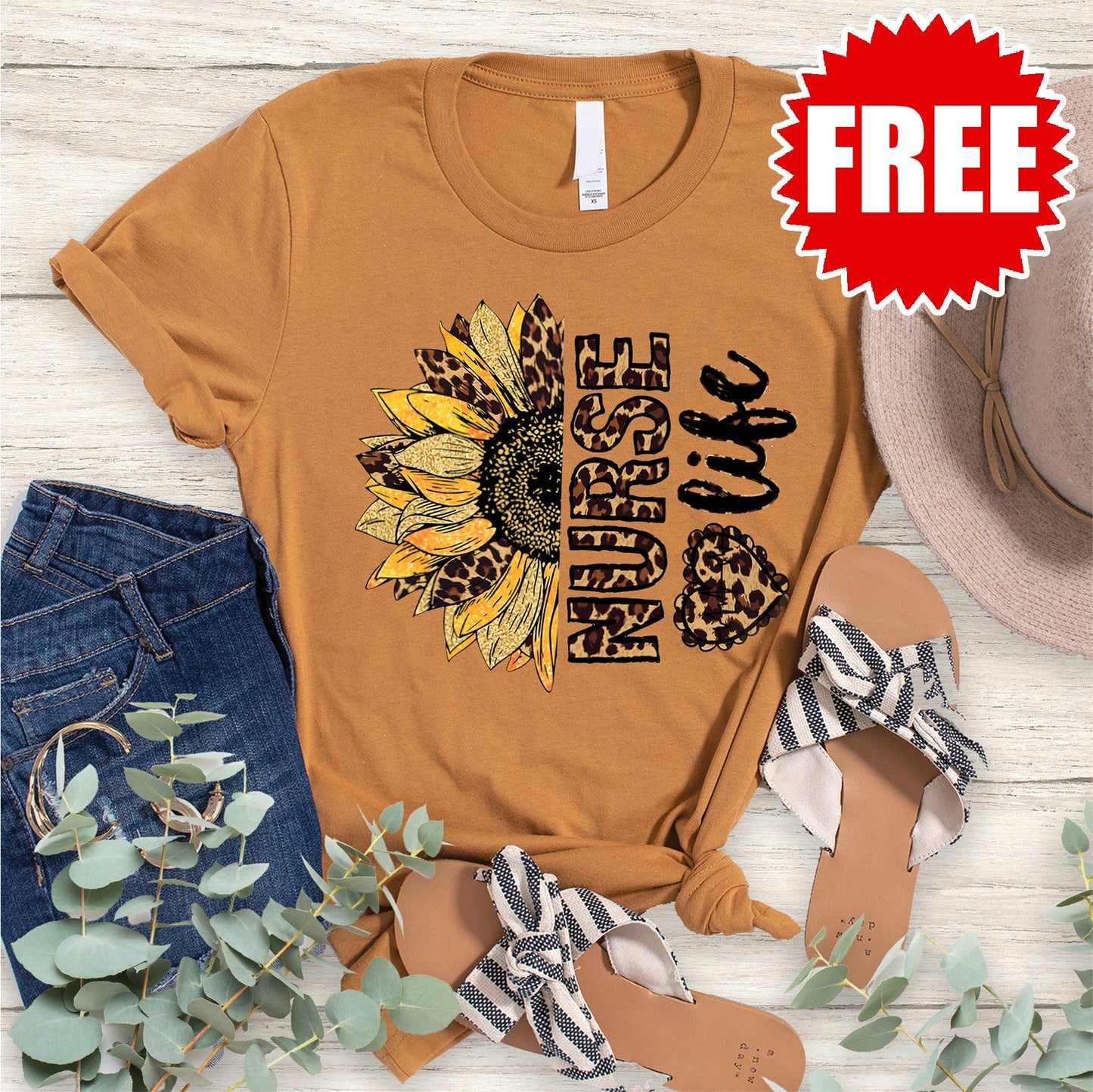 Nurse Life Tee - Heather Toast - FREE