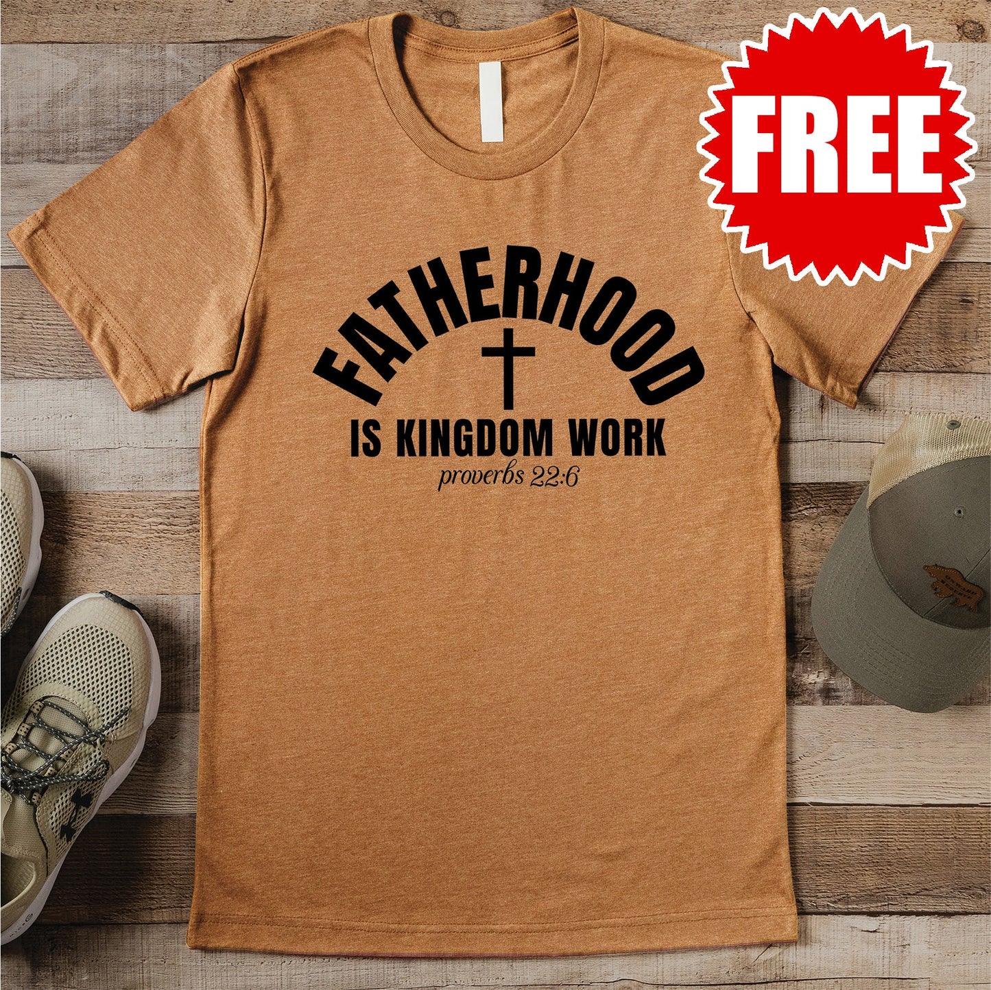 Fatherhood Tee - Heather Toast - 0